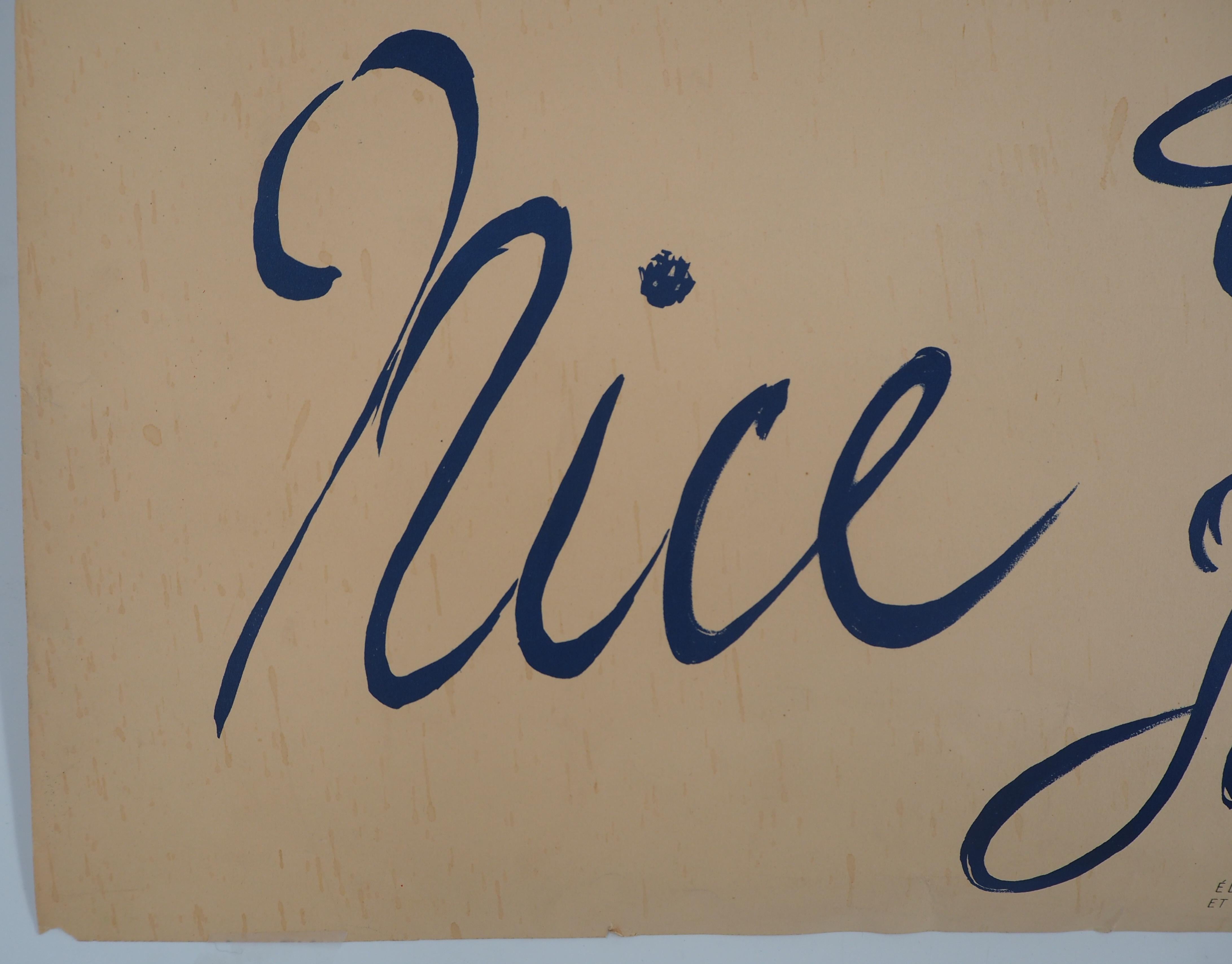 Henri MATISSE
Nice, Travail, Joie (French Riviera, Work & Joy), 1947

Original lithograph (Mourlot workshop)
Printed signature in the plate
On paper 100 x 64 cm (c. 40 x 26 in)

REFERENCES : Les affiches originales des Maitres de l'Ecole de Paris,