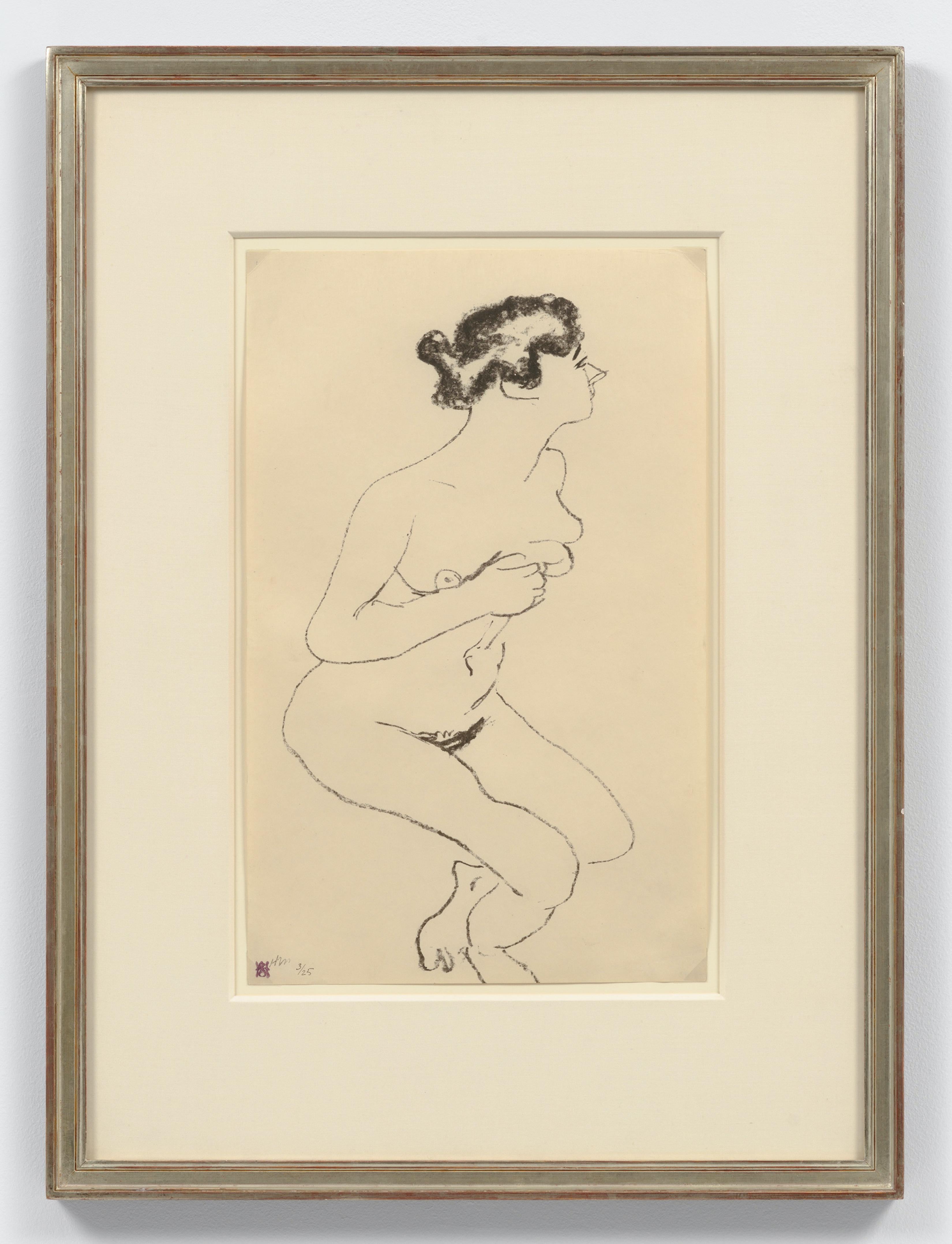 Henri Matisse Nude Print – Nu accroupi, Profil in schwarzer Farbe