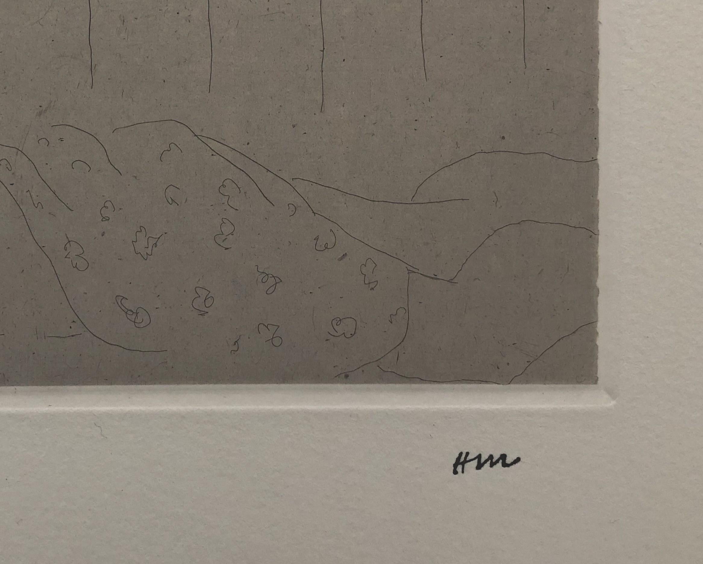 Henri Matisse
Nu Allongé

Puntasecca originale, 1929/1983
Francobollo firmato con il monogramma dell'artista, come da emissione
Edizione di 117 copie (non numerate)
Su pergamena Arches, 24,5 x 31 cm (circa 9,6 x 12,2 pollici)
Ottime