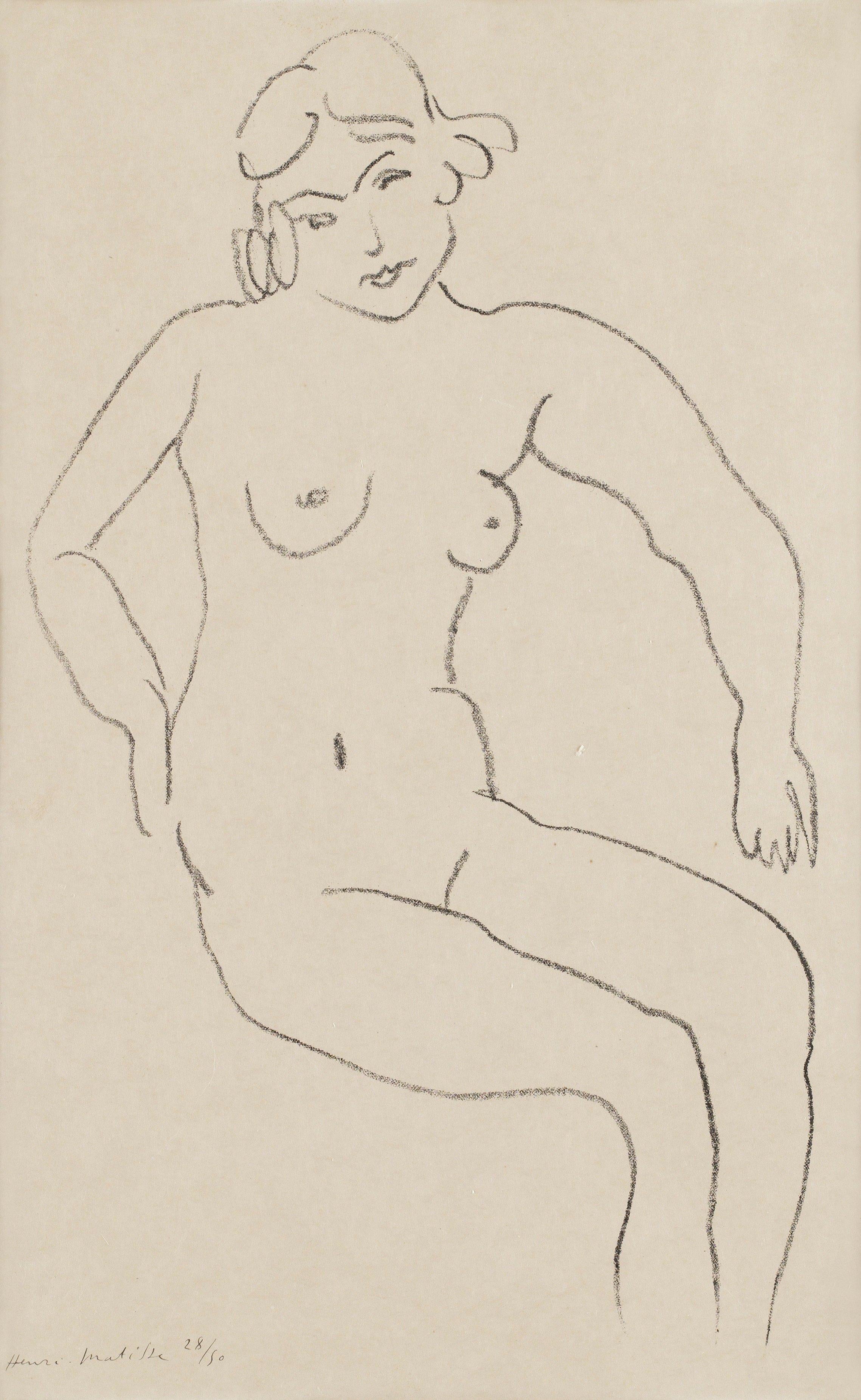 Henri Matisse Nude Print – Nu assis, schräg und schräg