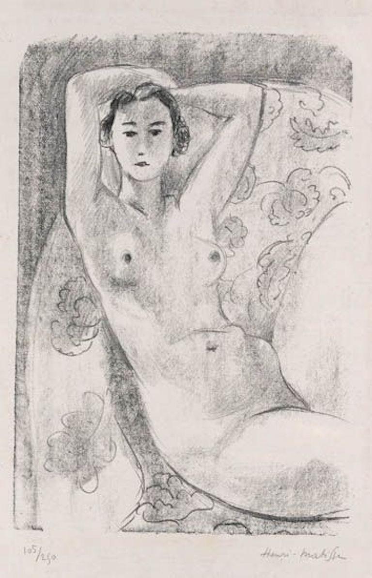 Henri Matisse Nude Print - Nu assis dans un Fauteuil au Décor fleuri