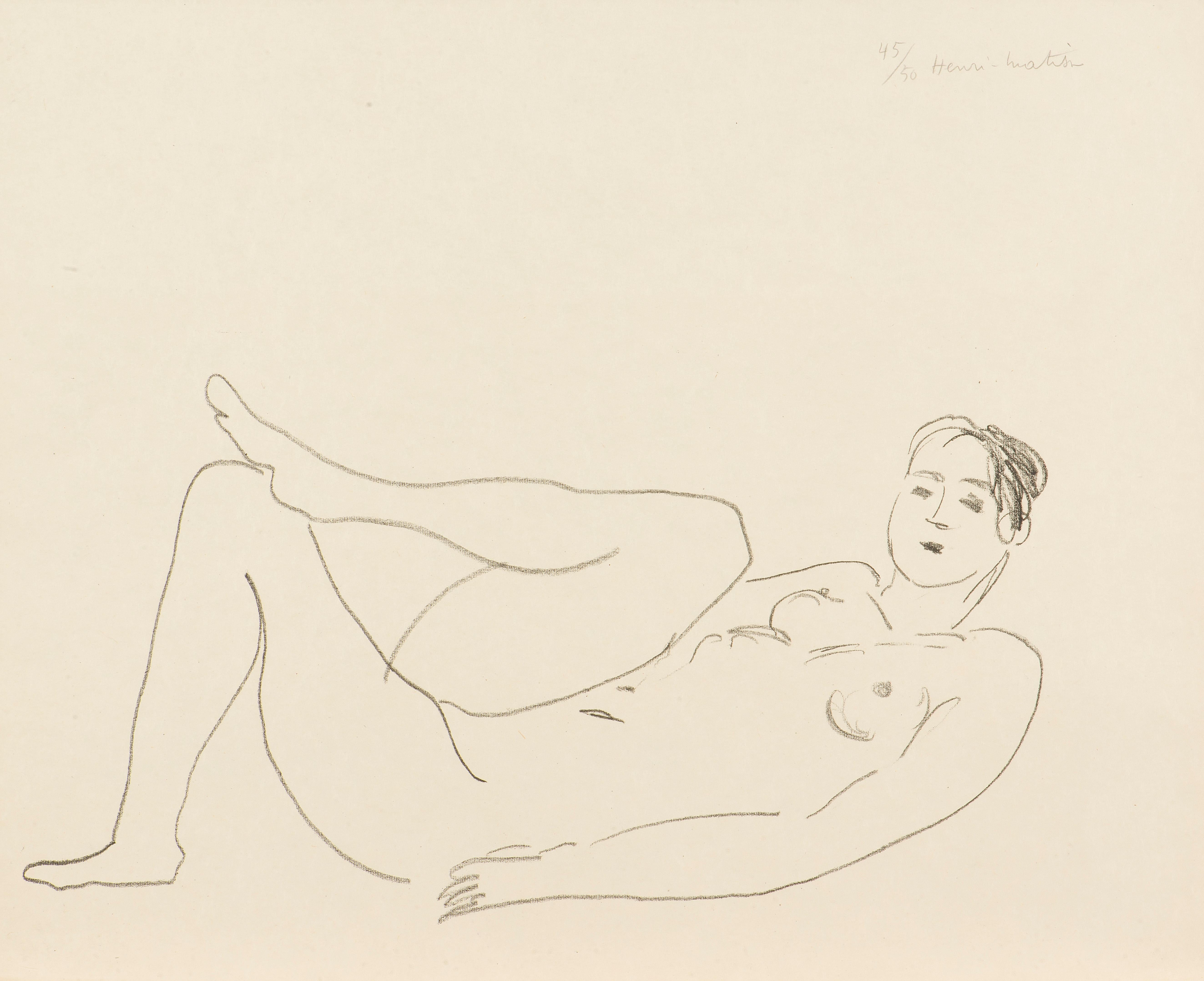 Henri Matisse Figurative Print - Nu couché, jambe repliée – Étude de jambes