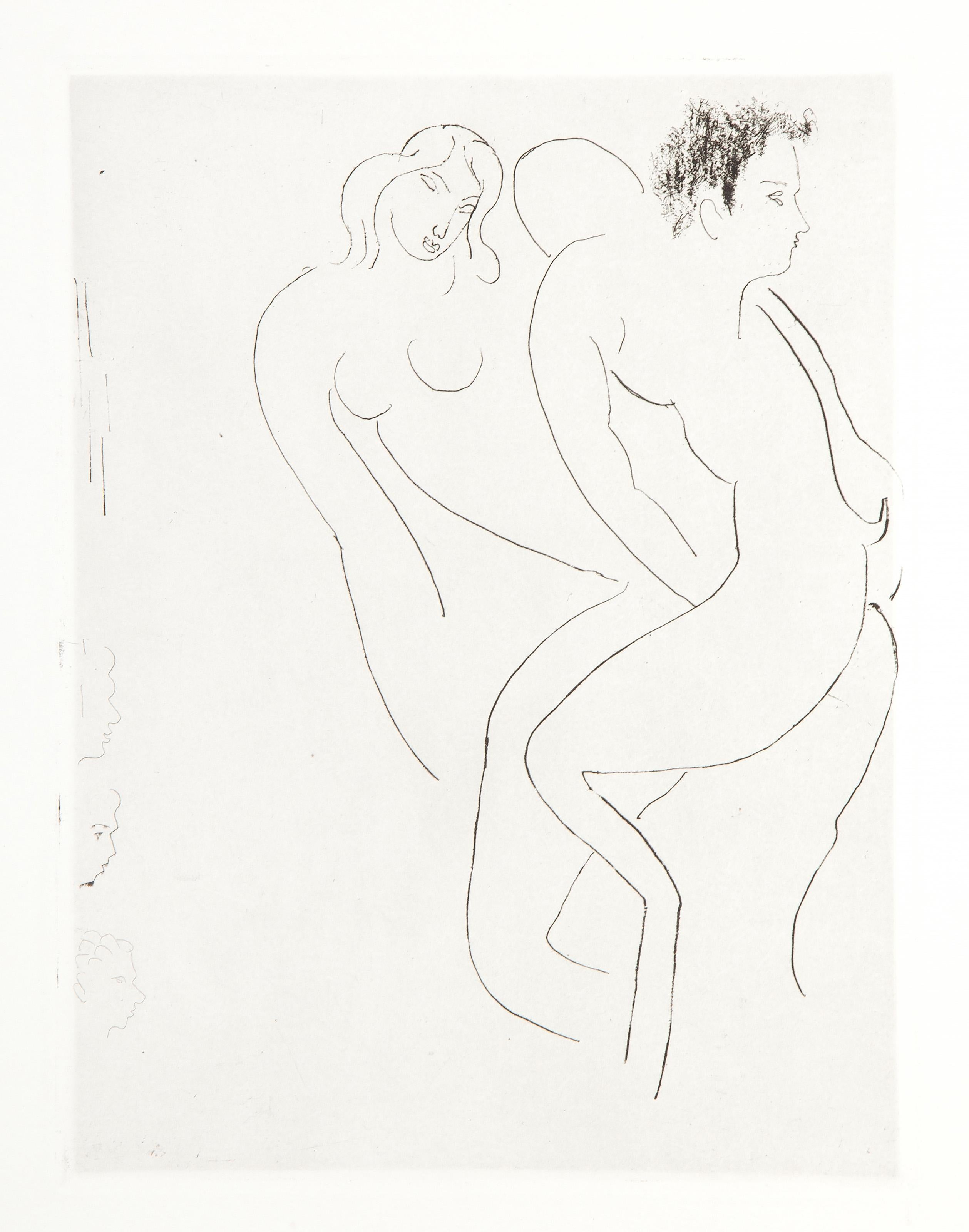  Henri Matisse, French (1869 - 1954) - Nymph and Faun, Year: 1932, Medium: Etching, Image Size: 9 x 6.75 inches, Size: 13 x 9.75 in. (33.02 x 24.77 cm), Reference: Duthuit 5, Provenance: From the collection of the late Larry Saphire.