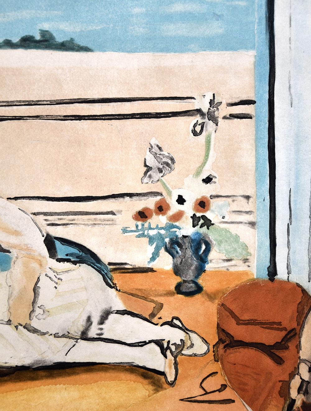 Odalisque sur la terrasse (Odalisque on the Terrace), 1922 - Beige Figurative Print by Henri Matisse