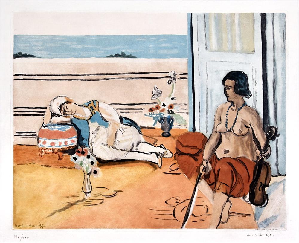Henri Matisse Figurative Print - Odalisque sur la terrasse (Odalisque on the Terrace), 1922