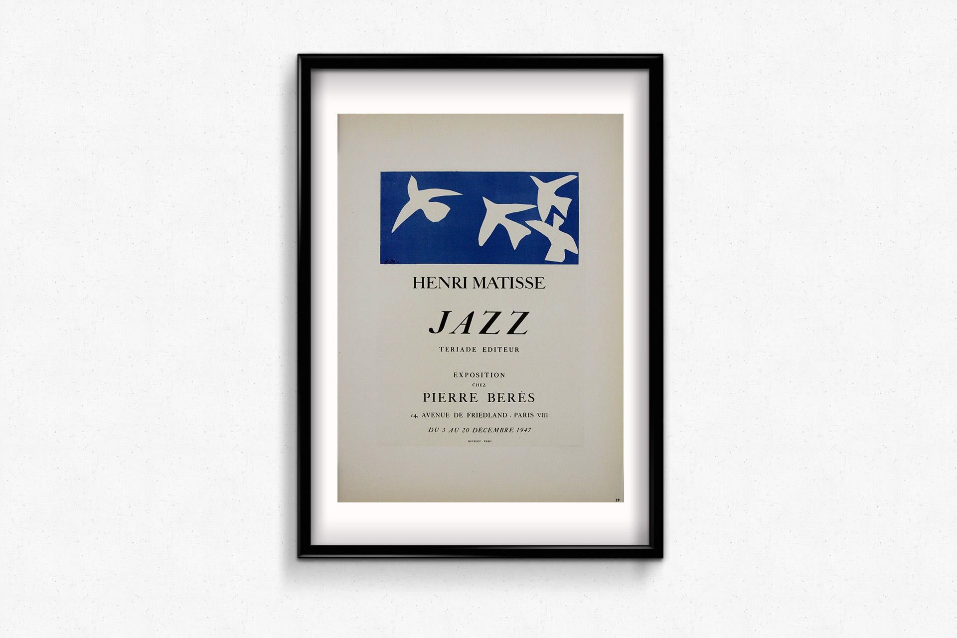 Affiche originale de 1947 pour l'exposition d'Henri Matisse en vente 1