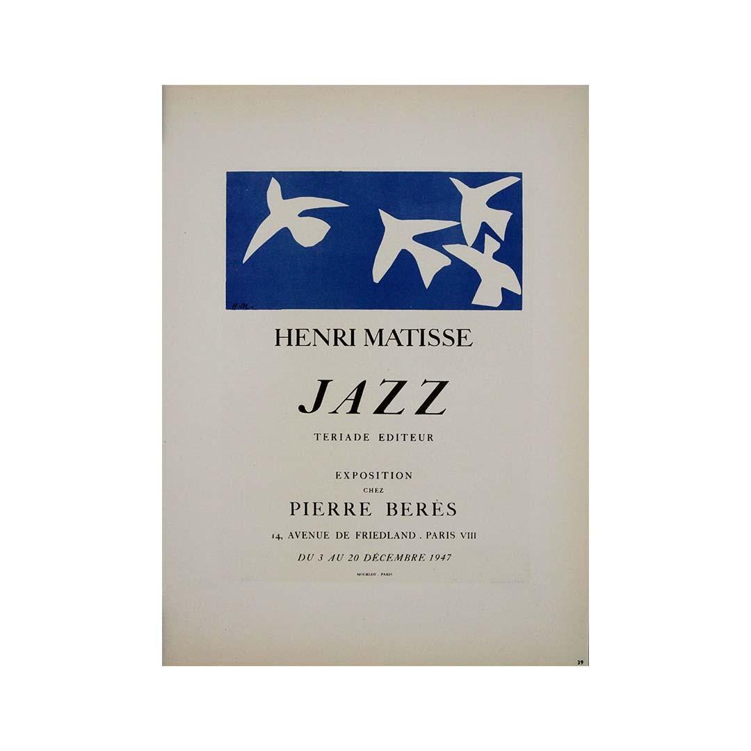 Affiche originale de 1947 pour l'exposition d'Henri Matisse en vente 3