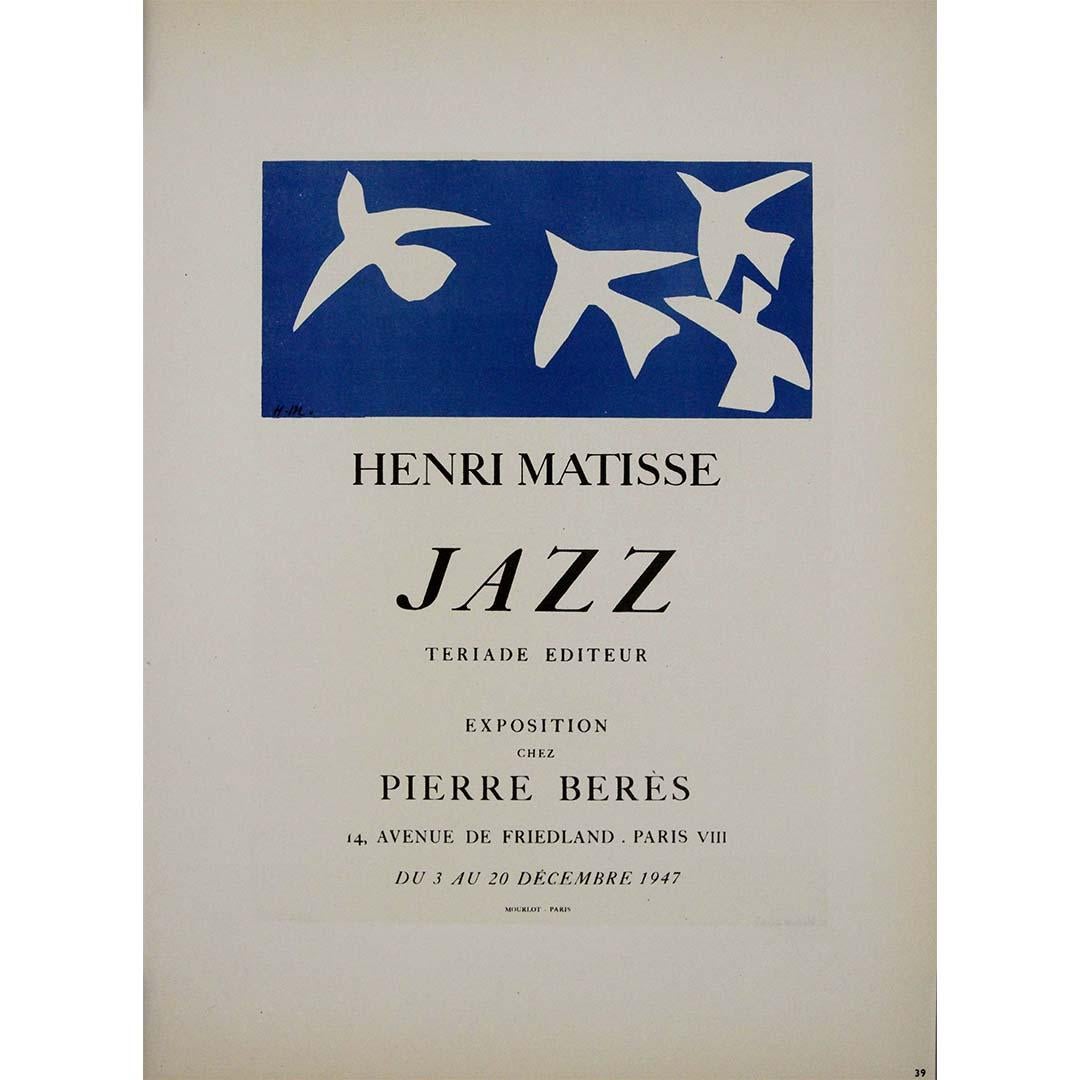 original 1947 poster for the exhibition of Henri Matisse