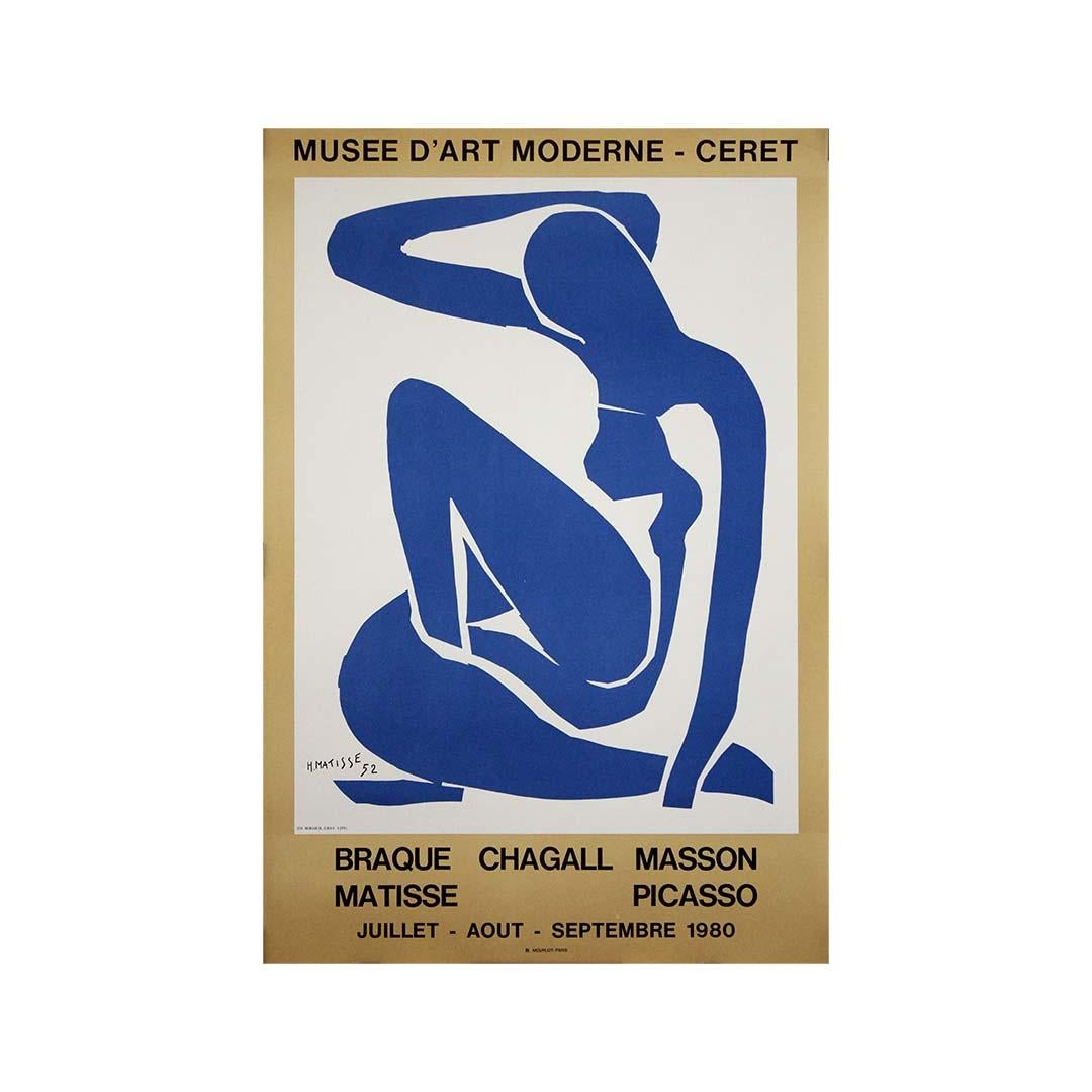 Cartel original de 1980 de la exposición Femme en bleue de Henri Matisse en venta 3