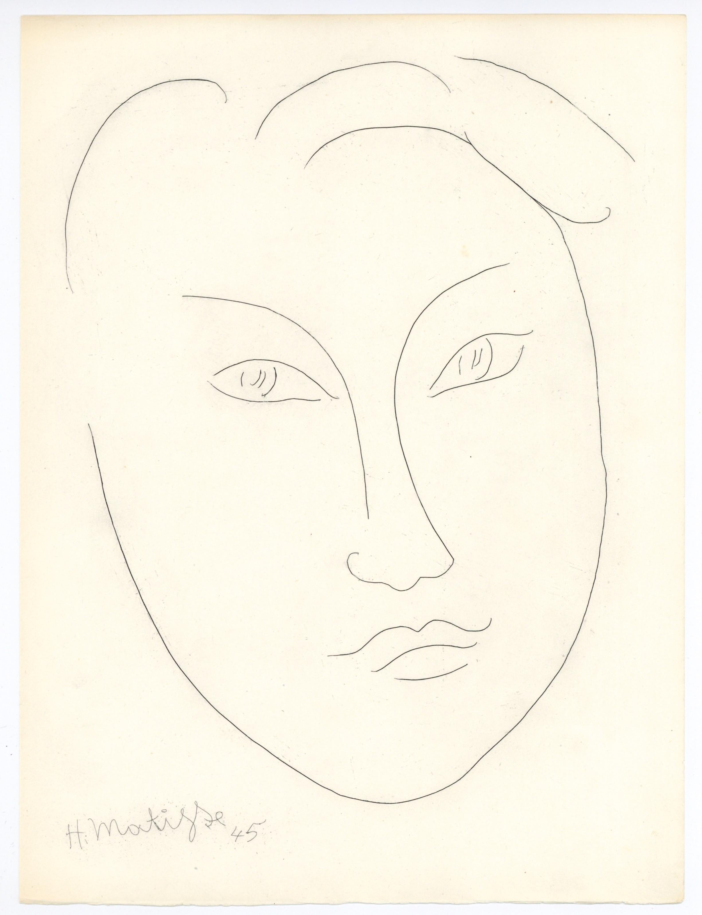 Henri Matisse Portrait Print - Original etching for Alternance