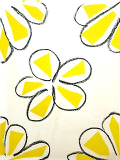 Original Linocut - Henri Matisse - Yellow Flowers
