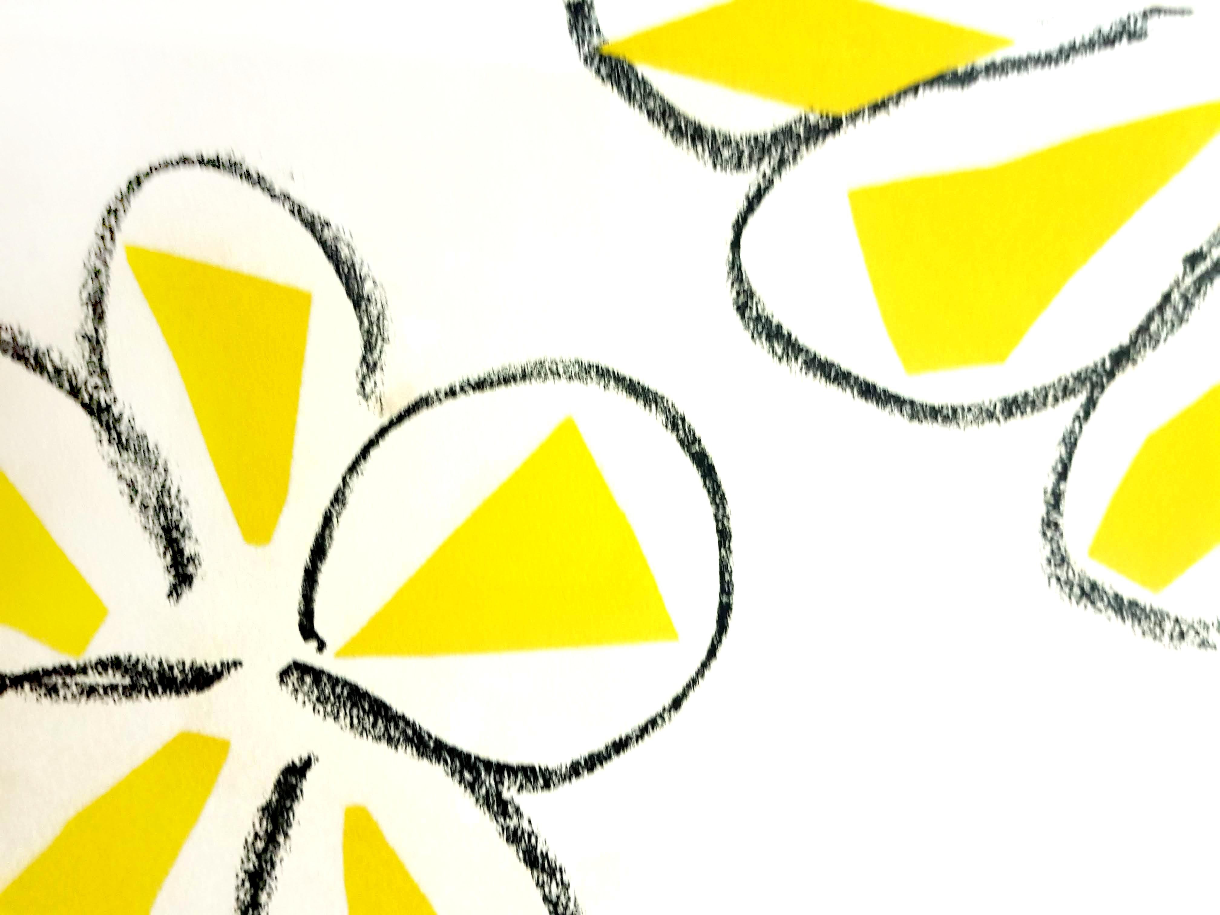  Original Linocut - Henri Matisse - Yellow Flowers 2