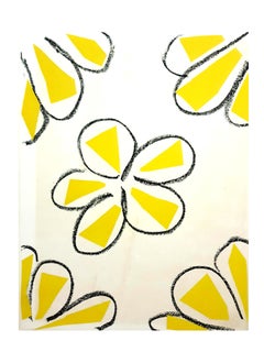 Vintage  Original Linocut - Henri Matisse - Yellow Flowers