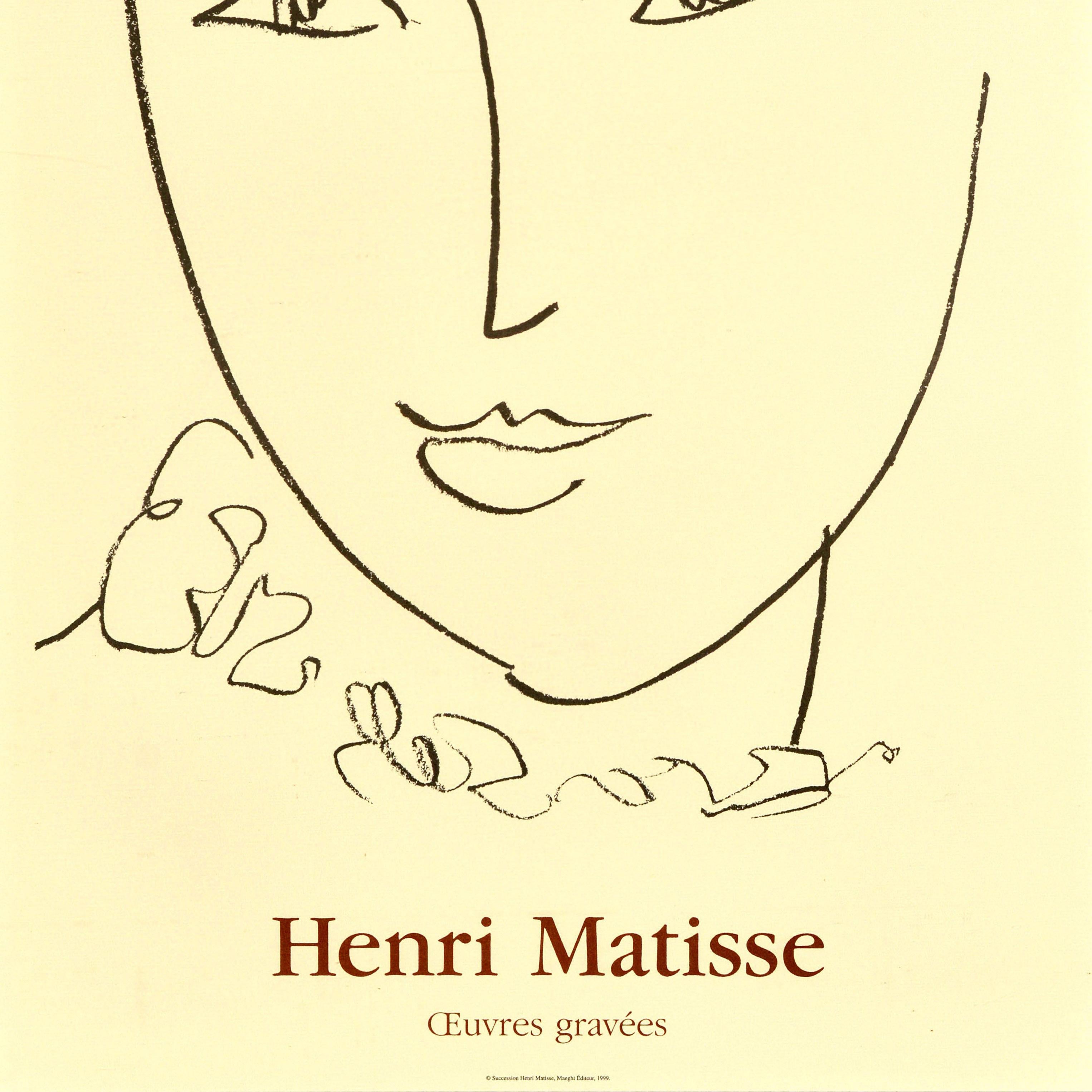 Original Vintage Cartel publicitario de exposición de arte Henri Matisse La Pompadour en venta 3