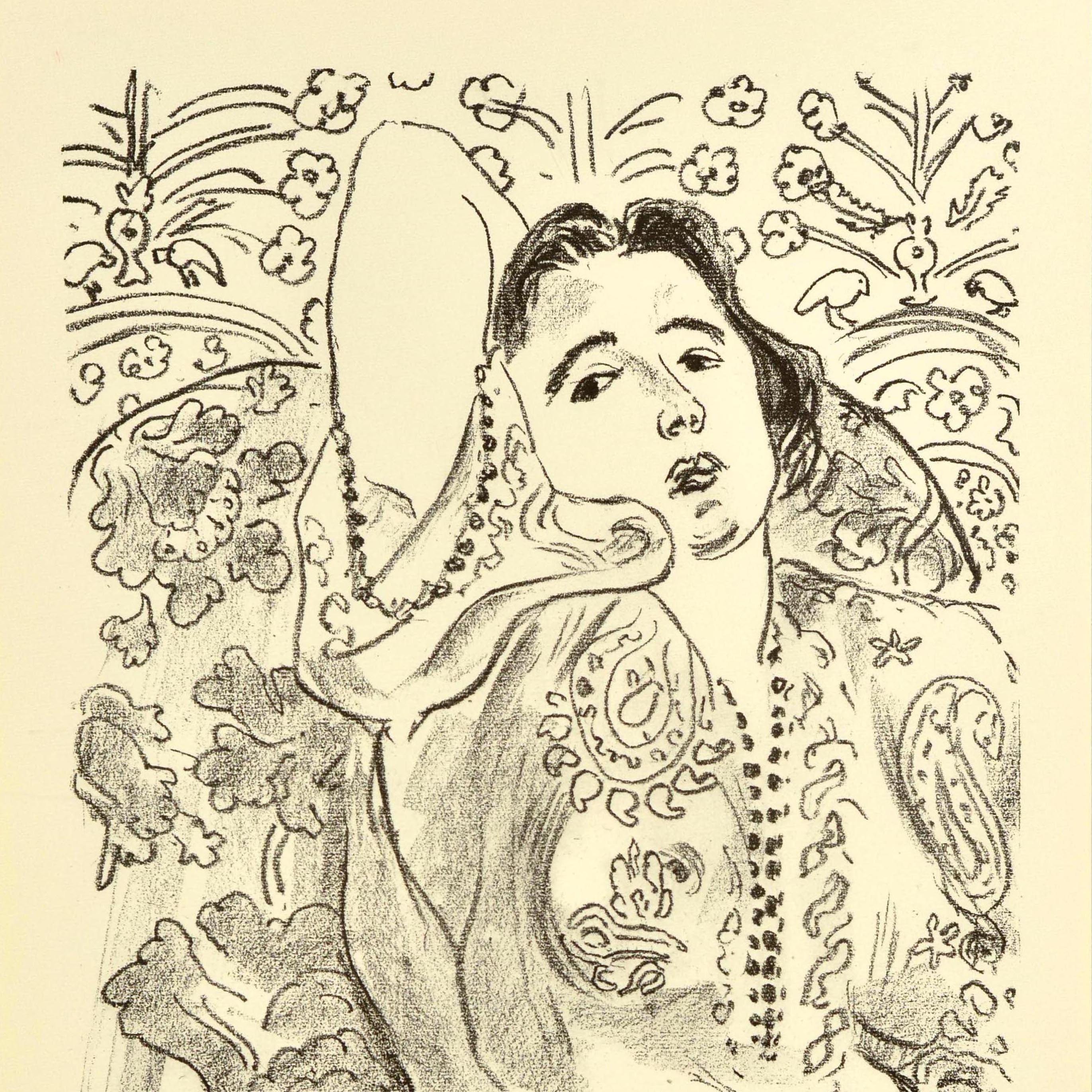 Original Vintage-Poster, Kunstausstellungsplakat Henri Matisse, arabische gravierte Werke, Vintage im Angebot 2