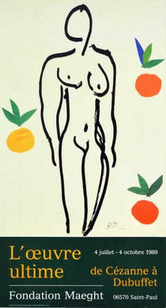 Vintage Exhibition Poster Cezanne To Dubuffet Nude With Oranges After Matisse