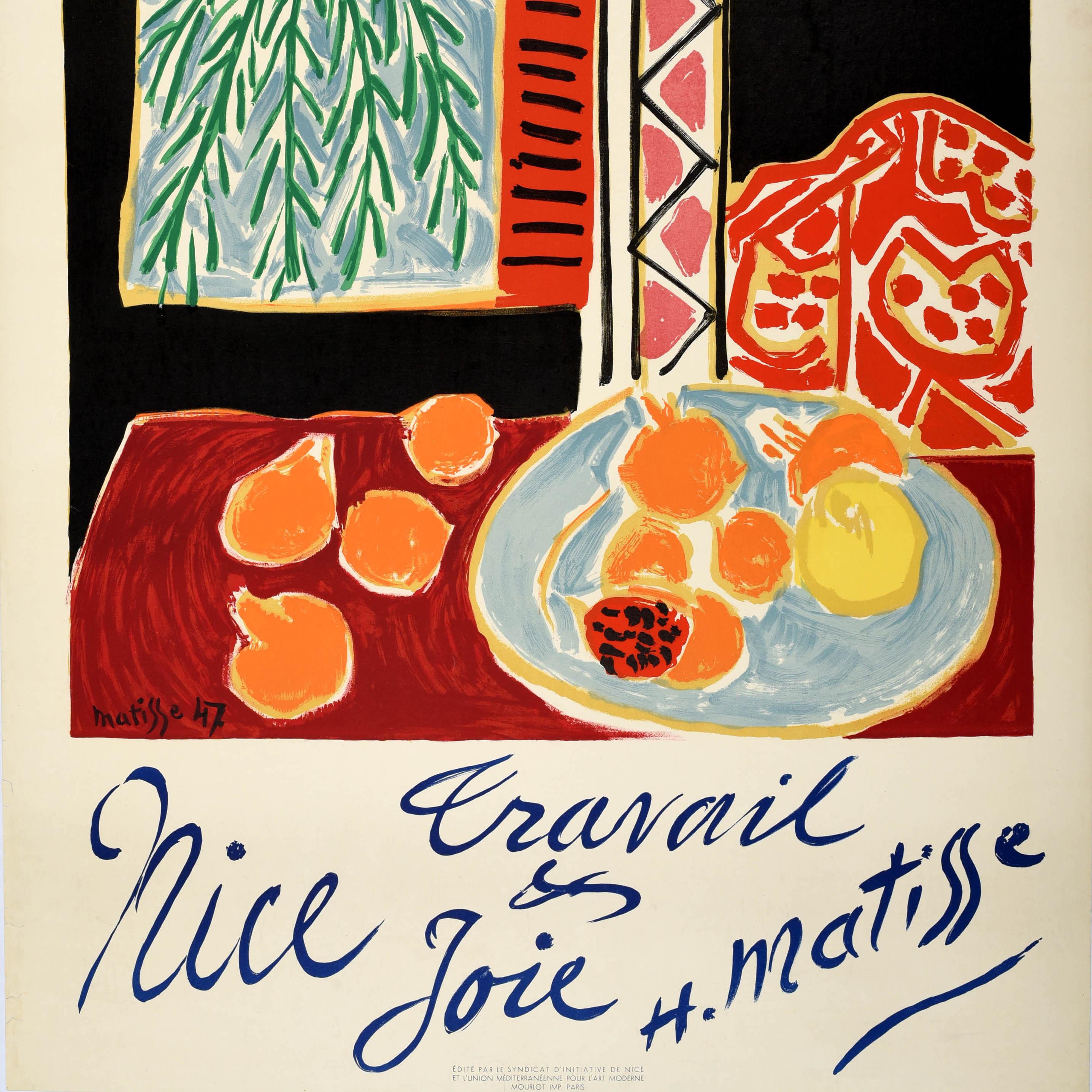 Original Vintage Cartel Publicitario de Viajes Buen Trabajo Felicidad Henri Matisse 1