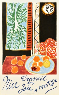 Original Vintage Travel Advertising Poster Nice Work Happiness Henri Matisse