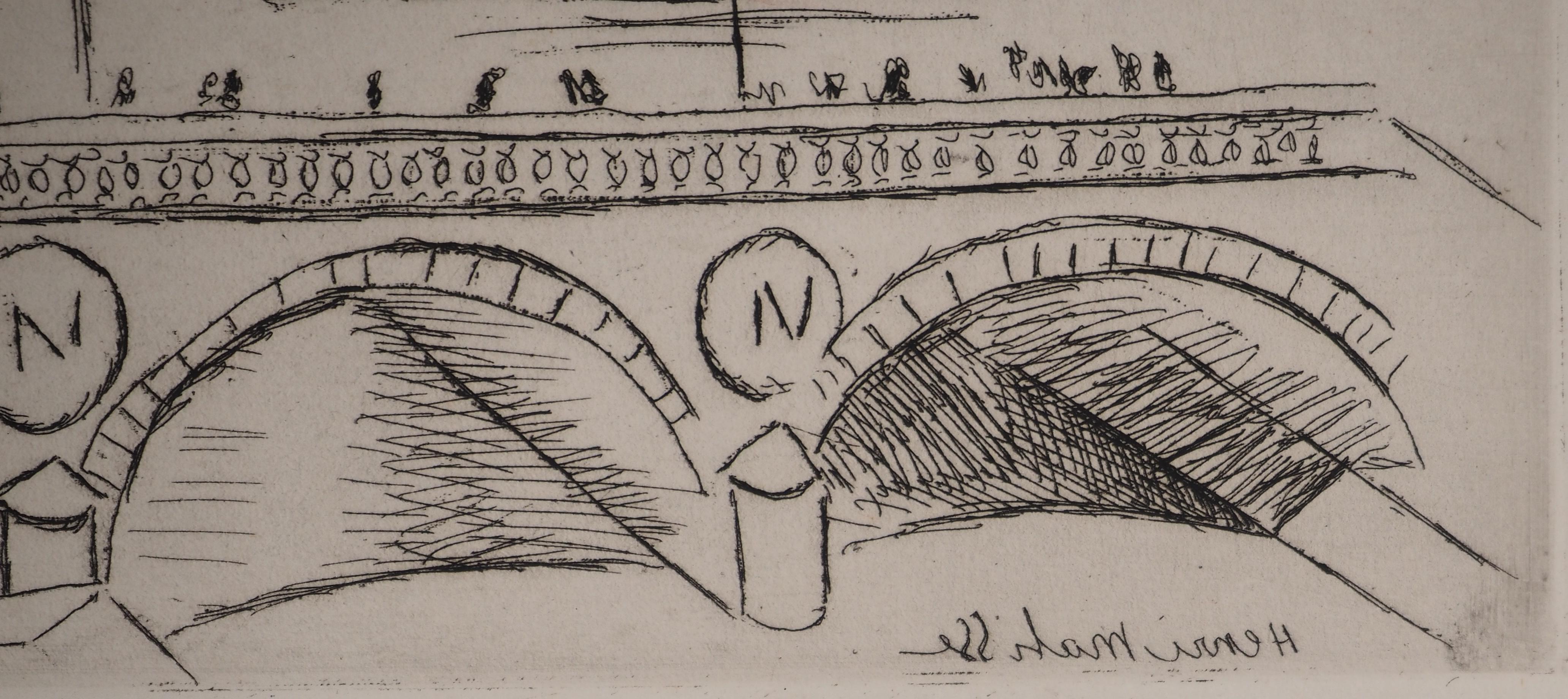 París : Puente Saint Michel - Grabado original (Duthuit-Matisse #108) - Print Moderno de Henri Matisse