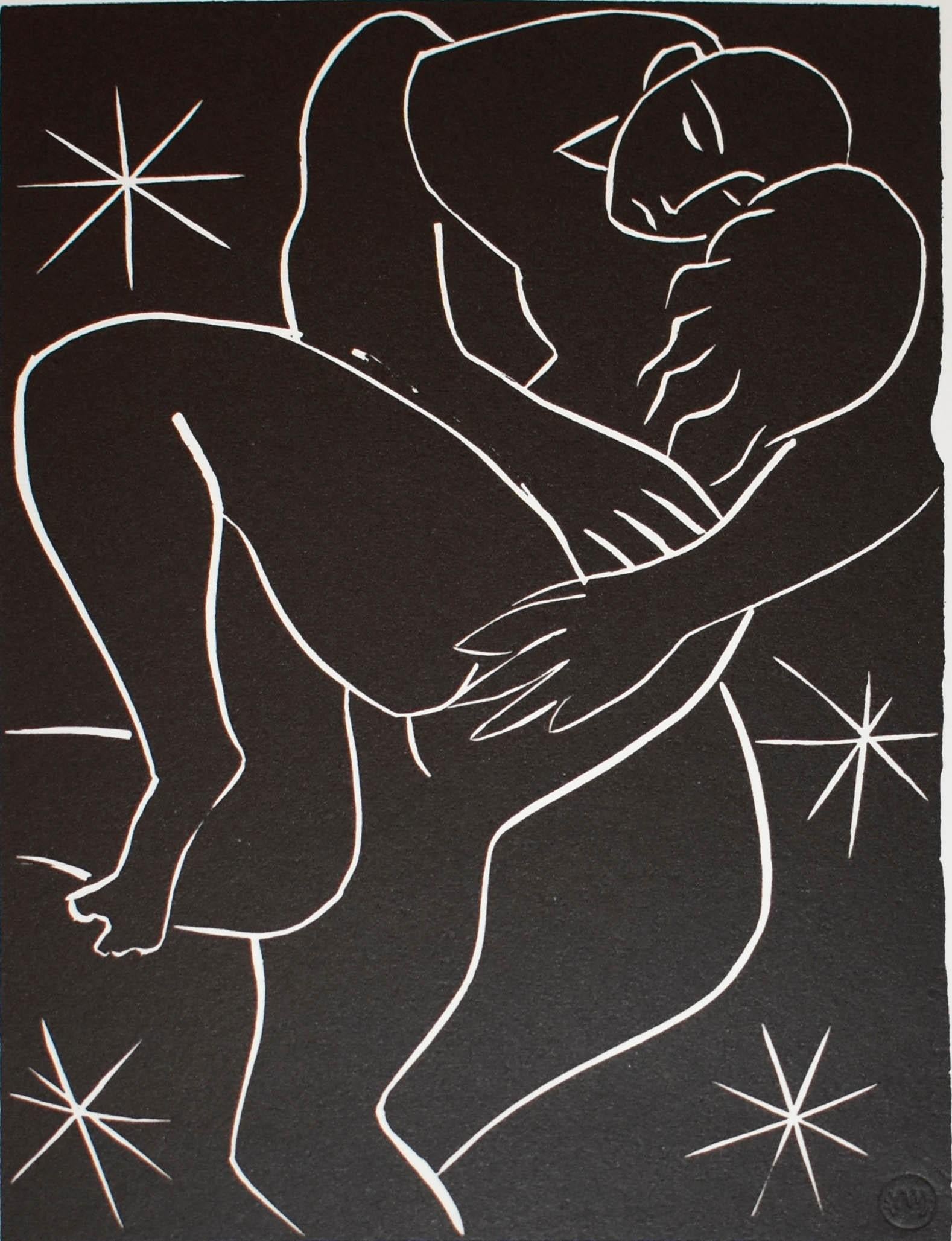 Pasiphae Plate 32 - Black Portrait Print by Henri Matisse