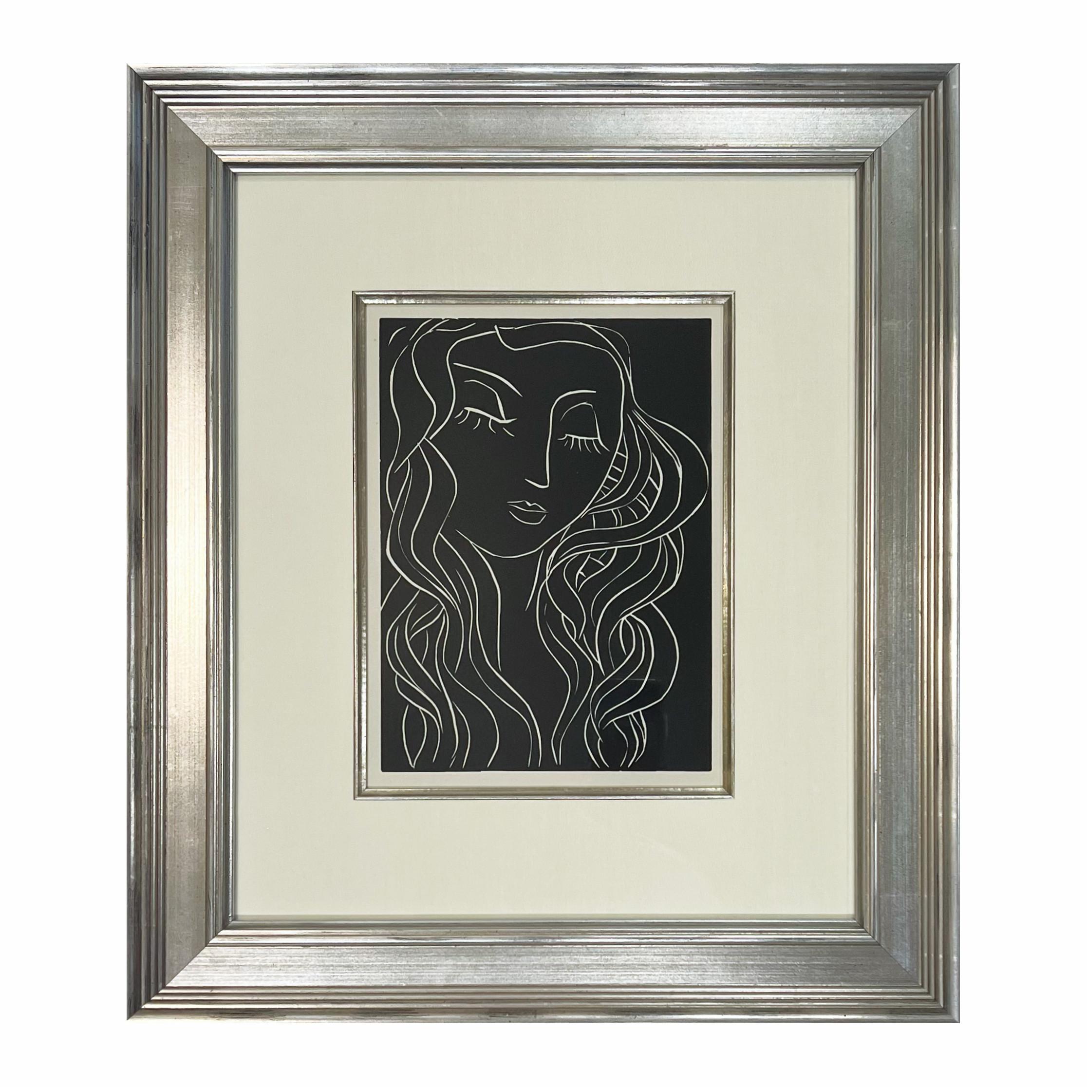 Pasiphae Plate 5: Dors, Dormeuse aux Longs Cils - Gray Figurative Print by Henri Matisse