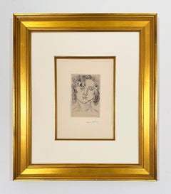 Henri Matisse Etching, Post-Impressionist, 1920, Portrait of Mlle Marguerite