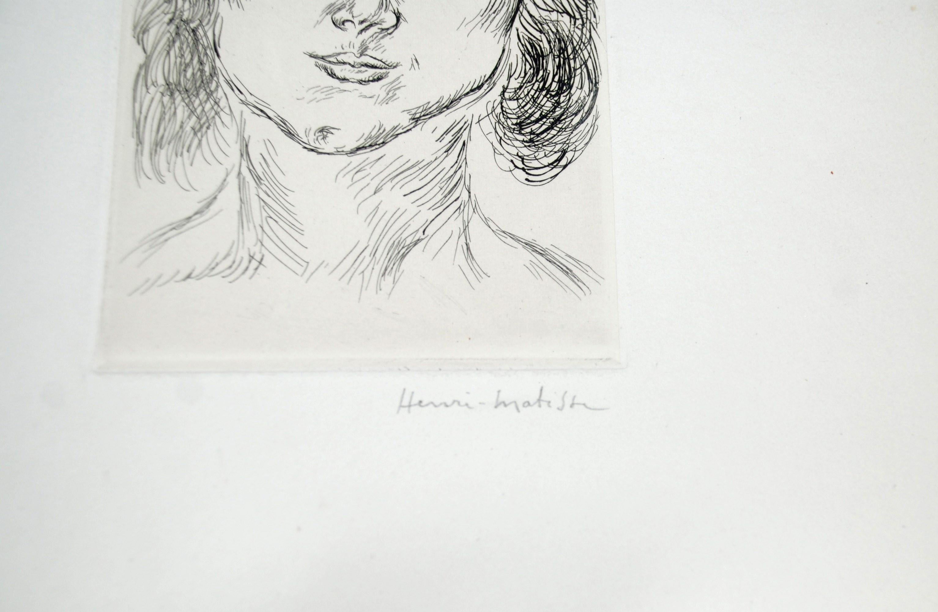 Retrato de Mlle. Marguerite Matisse - Portrait Print Beige de Henri Matisse