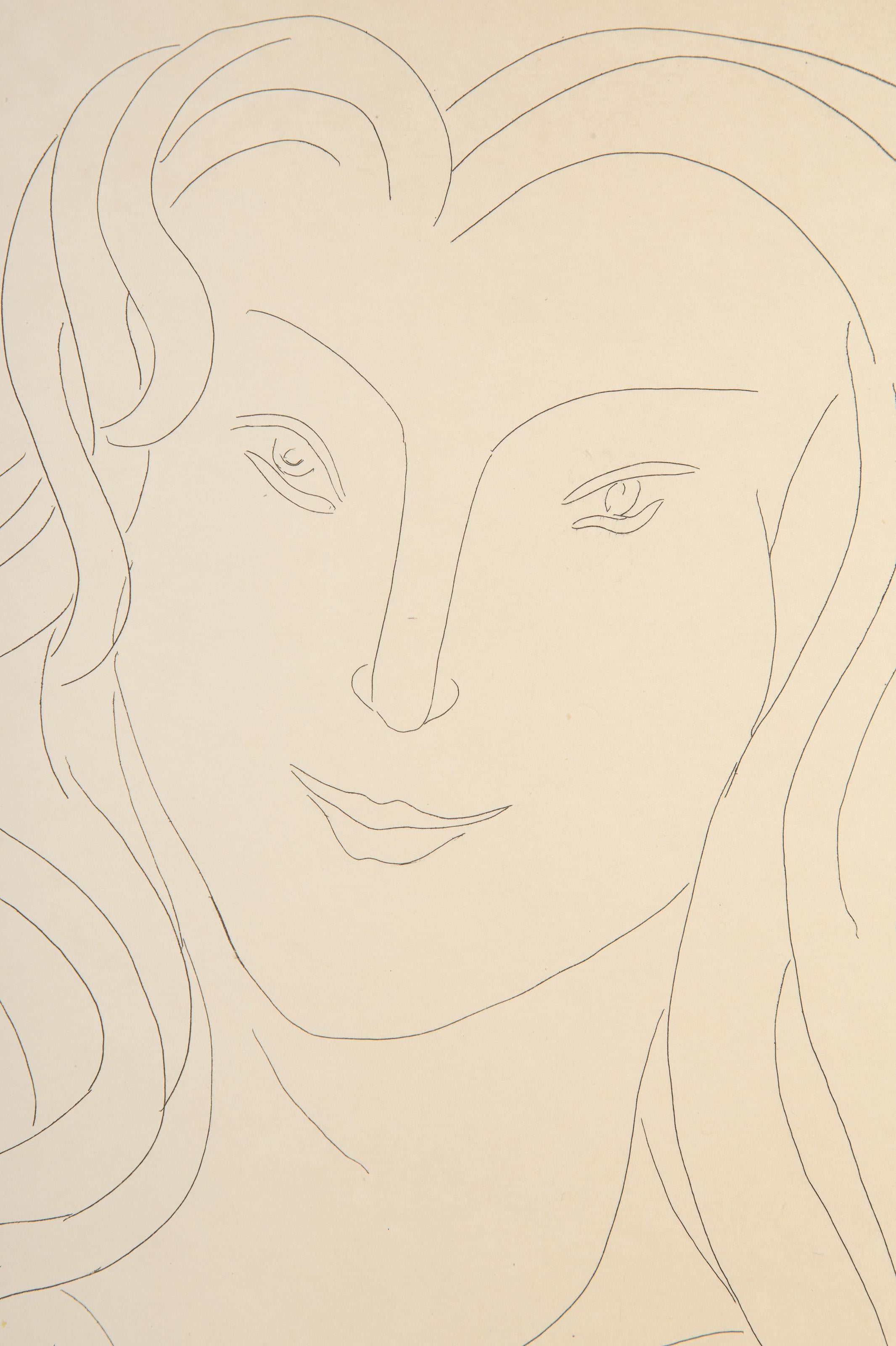 Ritratto di donna, acquaforte di Henri Matisse in vendita 1