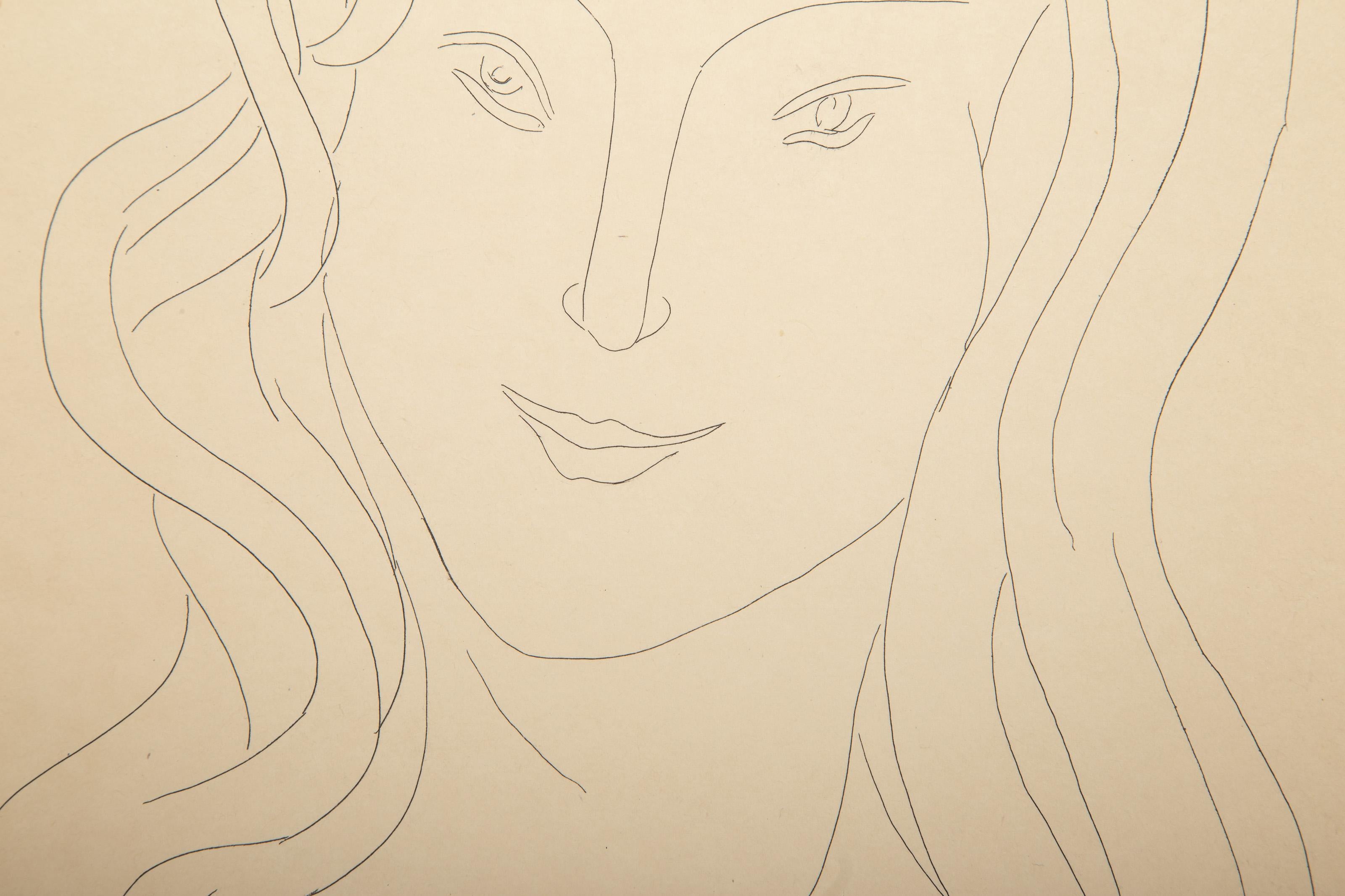 Ritratto di donna, acquaforte di Henri Matisse in vendita 3