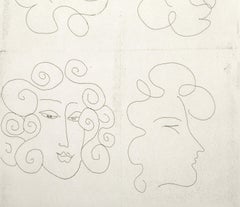 Études de portraits, gravure d'Henri Matisse