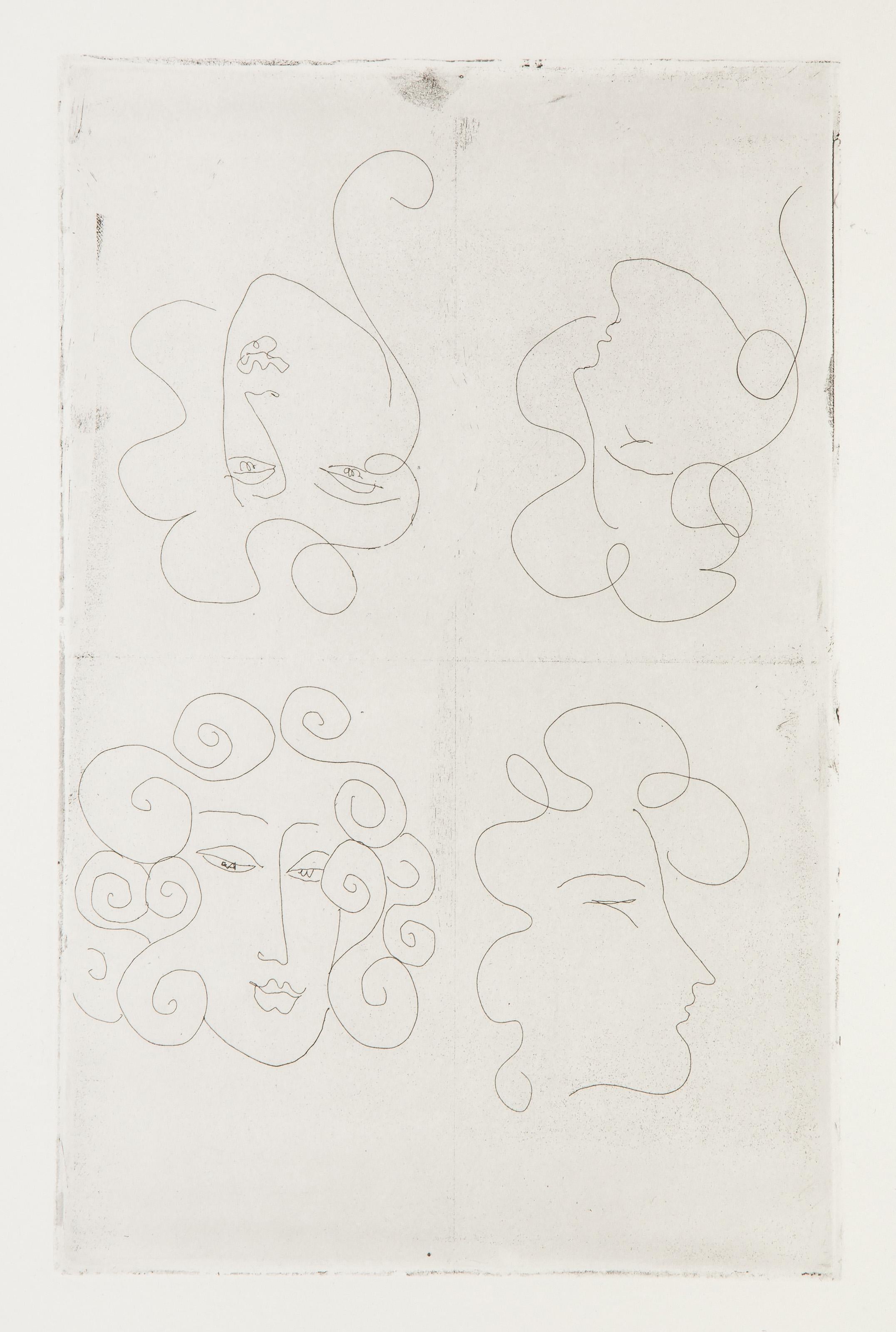  Henri Matisse, French (1869 - 1954) - Portrait Studies, Medium: Etching on BFK Rives, Image Size: 13.5 x 8.75 inches, Size: 19.75 x 12.75 in. (50.17 x 32.39 cm), Provenance: From the collection of the late Larry Saphire.