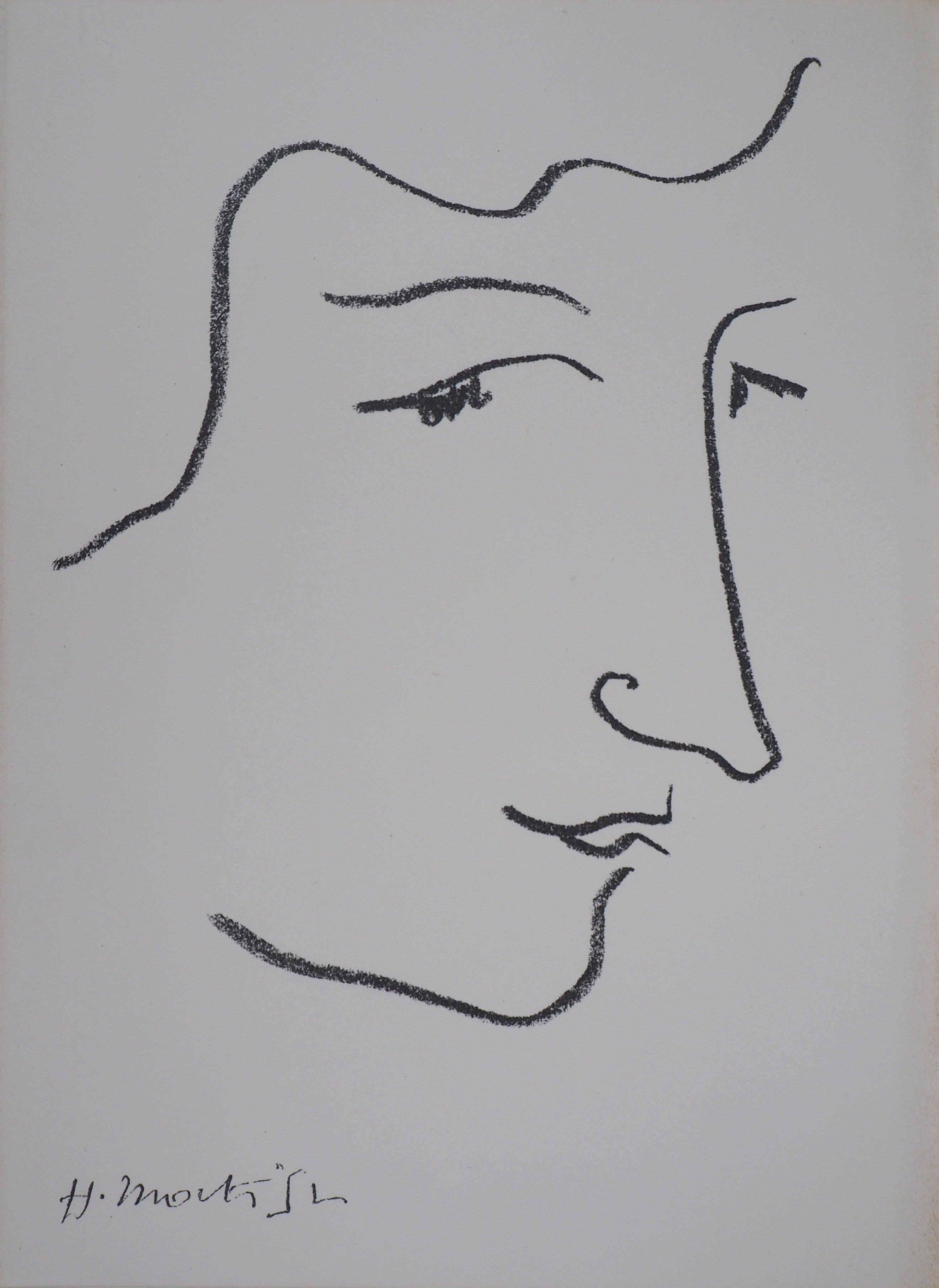 Henri Matisse Portrait Print - Profile Portrait of Colette - Original lithograph (Referenced in Duthuit #29)