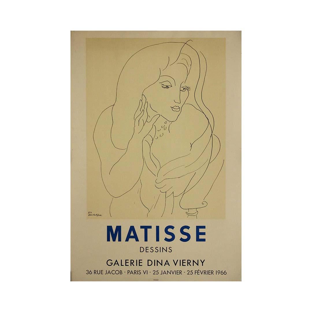 Raro y elegante cartel de exposición de Henri Matisse Galería Dina Vierny de París en venta 3