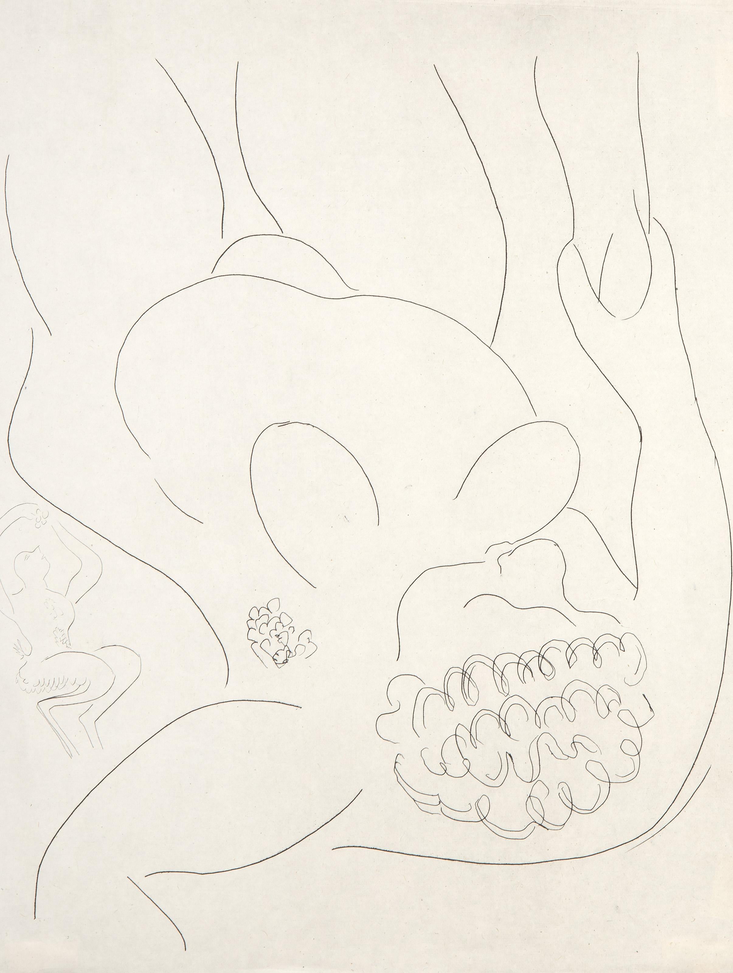 Nu féminin couché, gravure moderne d'Henri Matisse