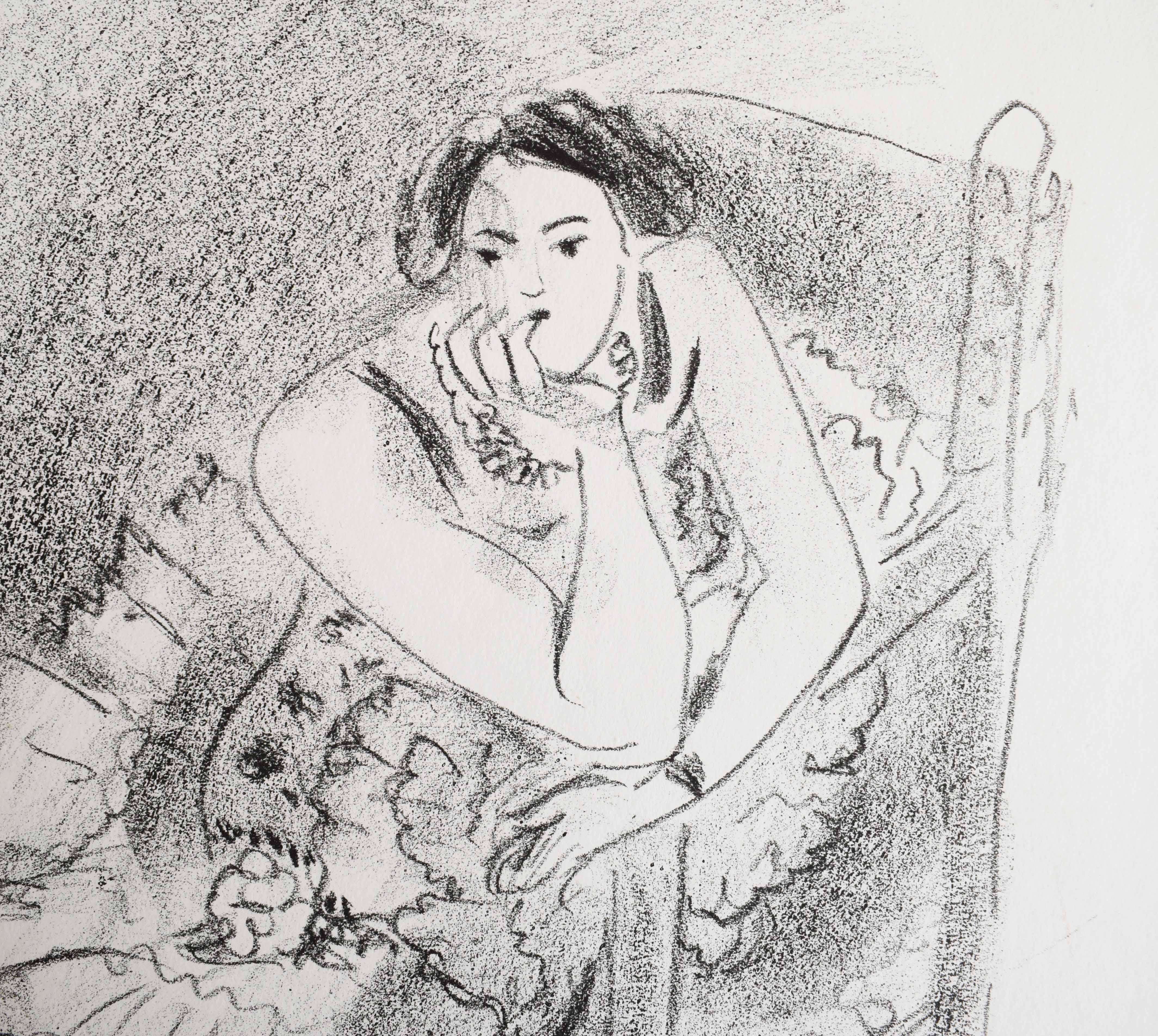 Seated Dancer, from: Ten Dancers - French Ballet Dancer - Gray Figurative Print by Henri Matisse