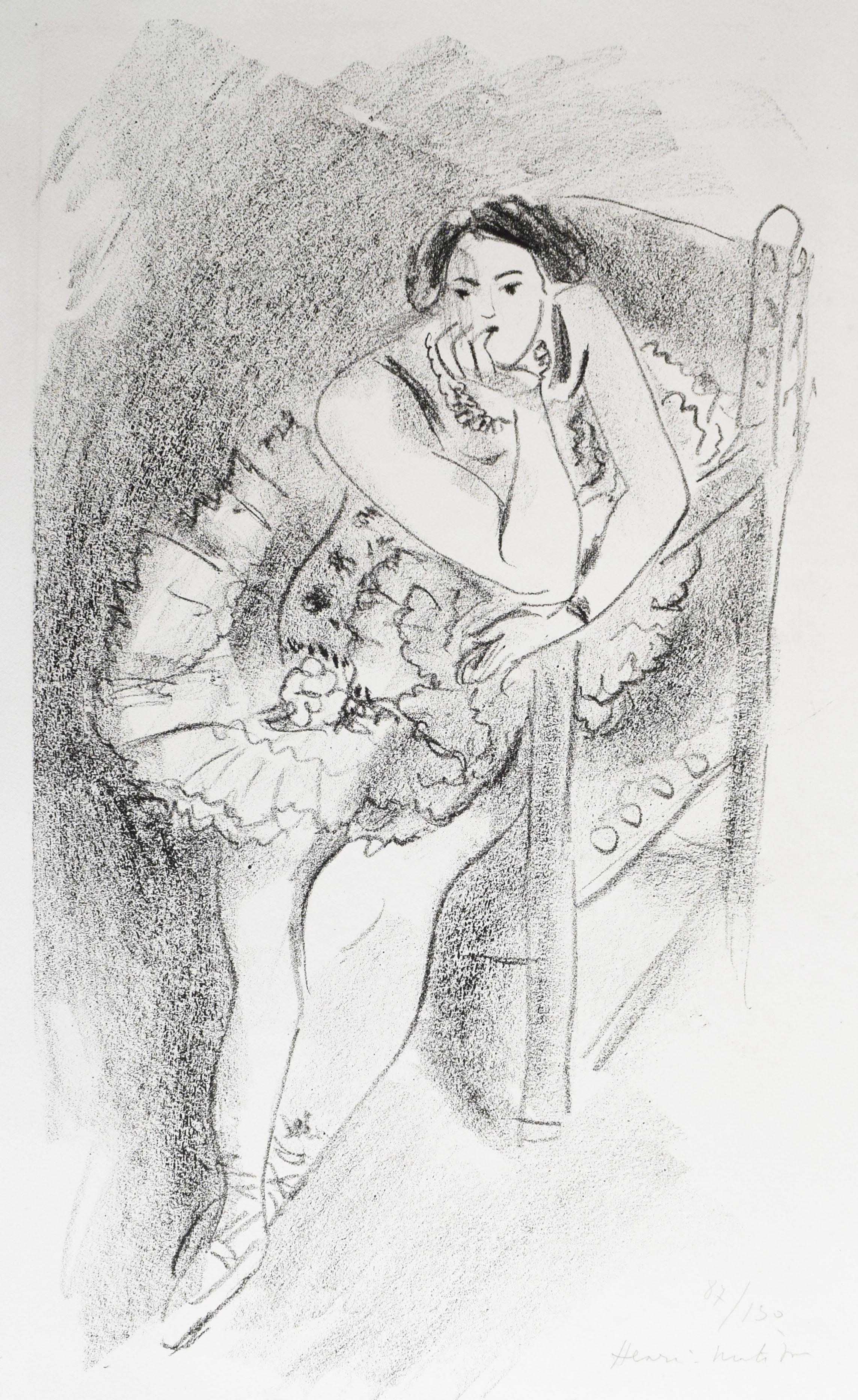 Henri Matisse Figurative Print - Seated Dancer, from: Ten Dancers - French Ballet Dancer