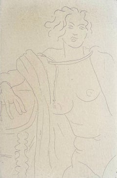Sitzende Figur, mit dem rechten Arm auf einen Tisch gestützt, lesend - Französische Ausgabe von 25