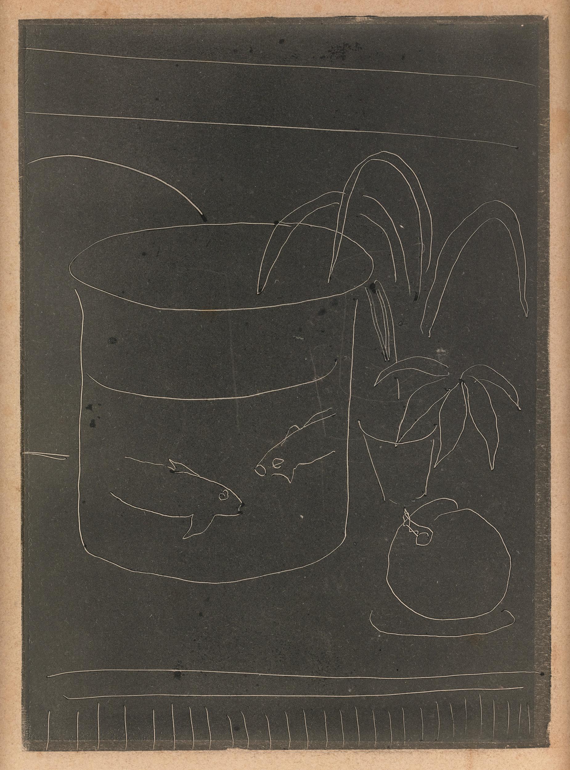 Henri Matisse
(1869-1954)  Français

Nature morte au poisson rouge I

Singé "Monotype / Henri Matisse"
Monotype sur papier (chine collé)

Cette œuvre d'art exceptionnelle résume le génie de l'un des plus grands artistes de l'histoire de l'art, Henri