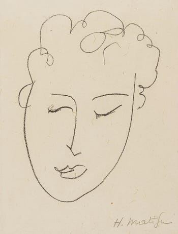 Tête de Femme (Duthuit 23), Pierres Levees, Poèmes, 1948, by Henri Matisse