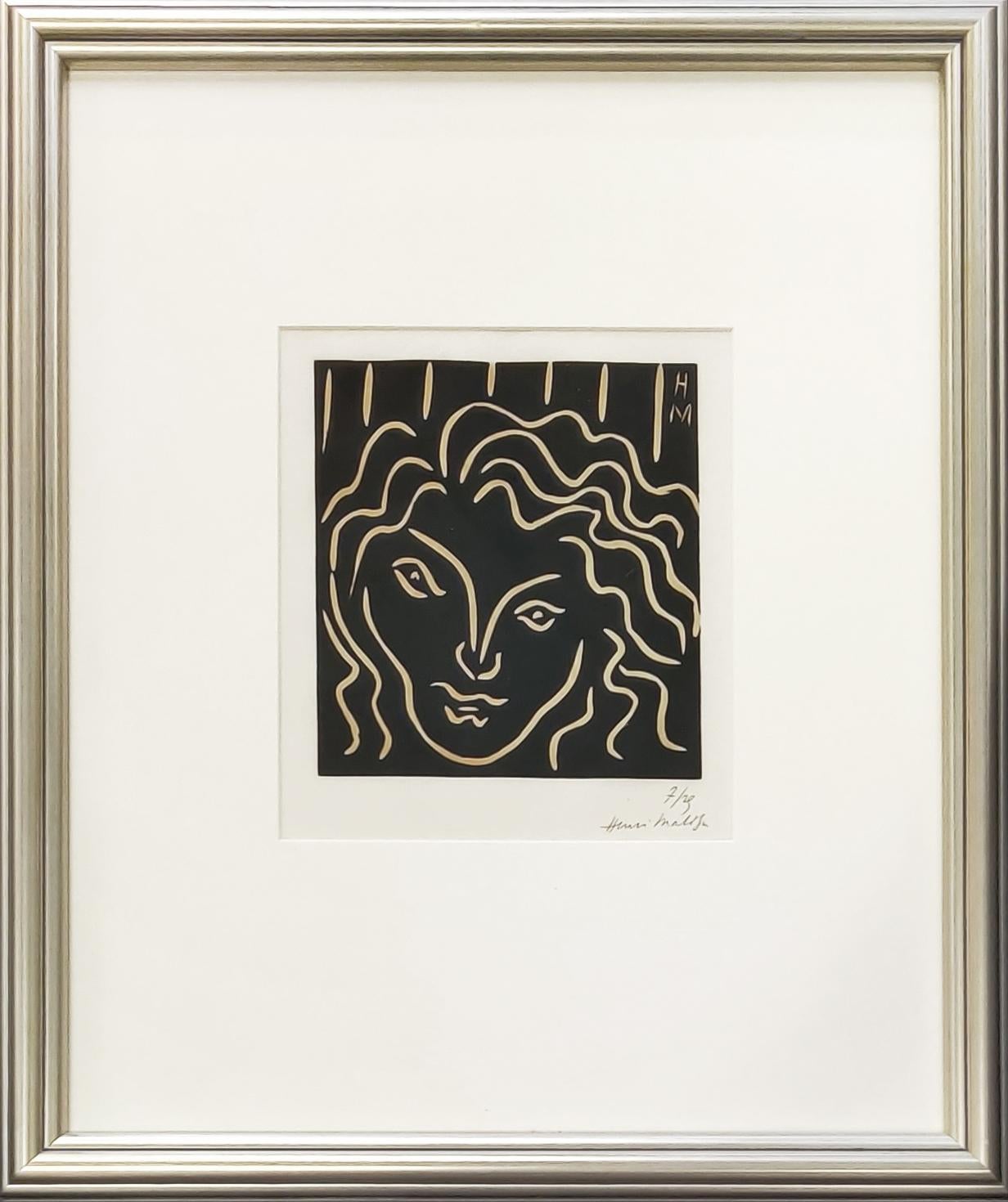 Figurative Print Henri Matisse - TETE DE FEMME EN MASCARON