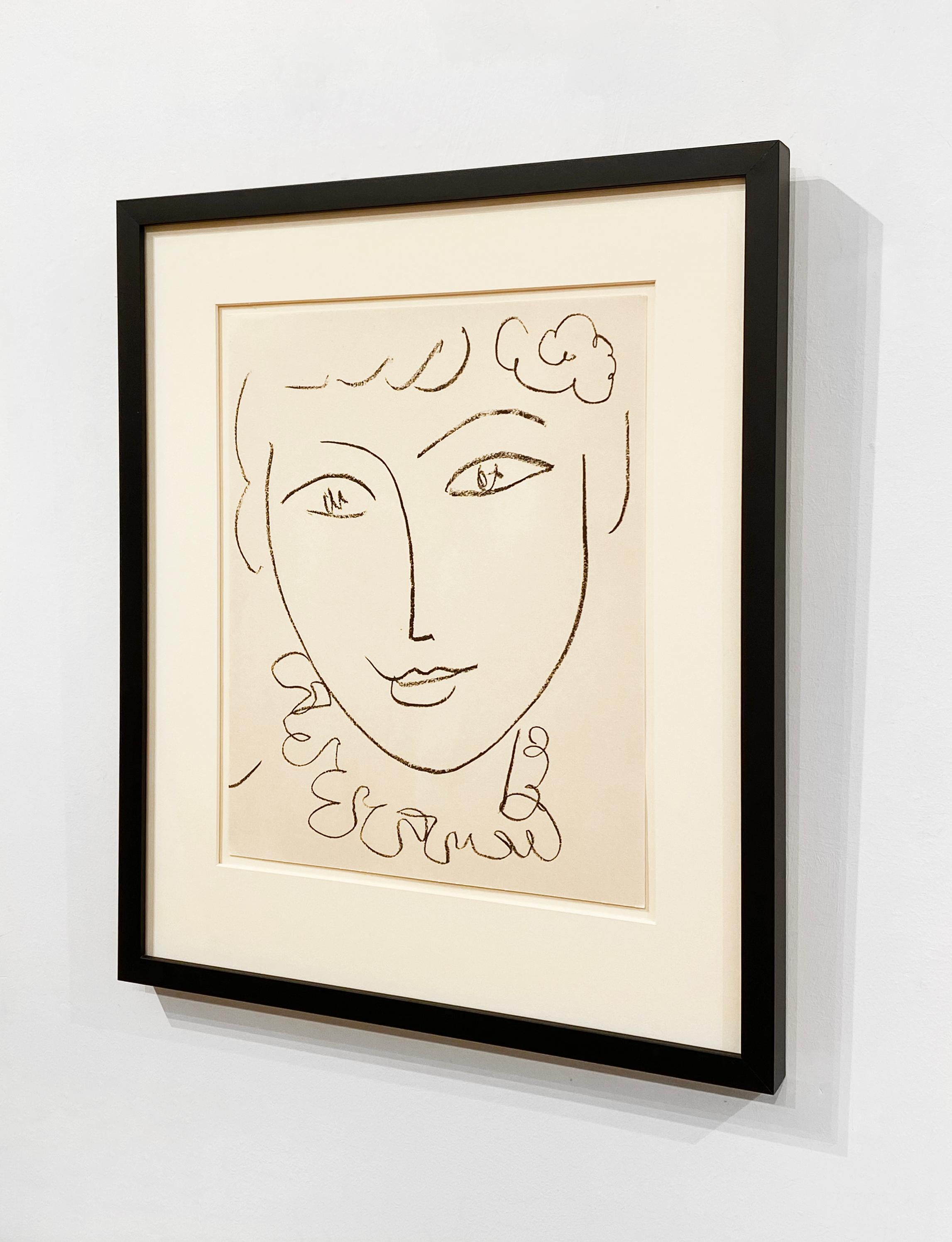 Tête de Femme (frontispiece from Portraits) - White Portrait Print by Henri Matisse