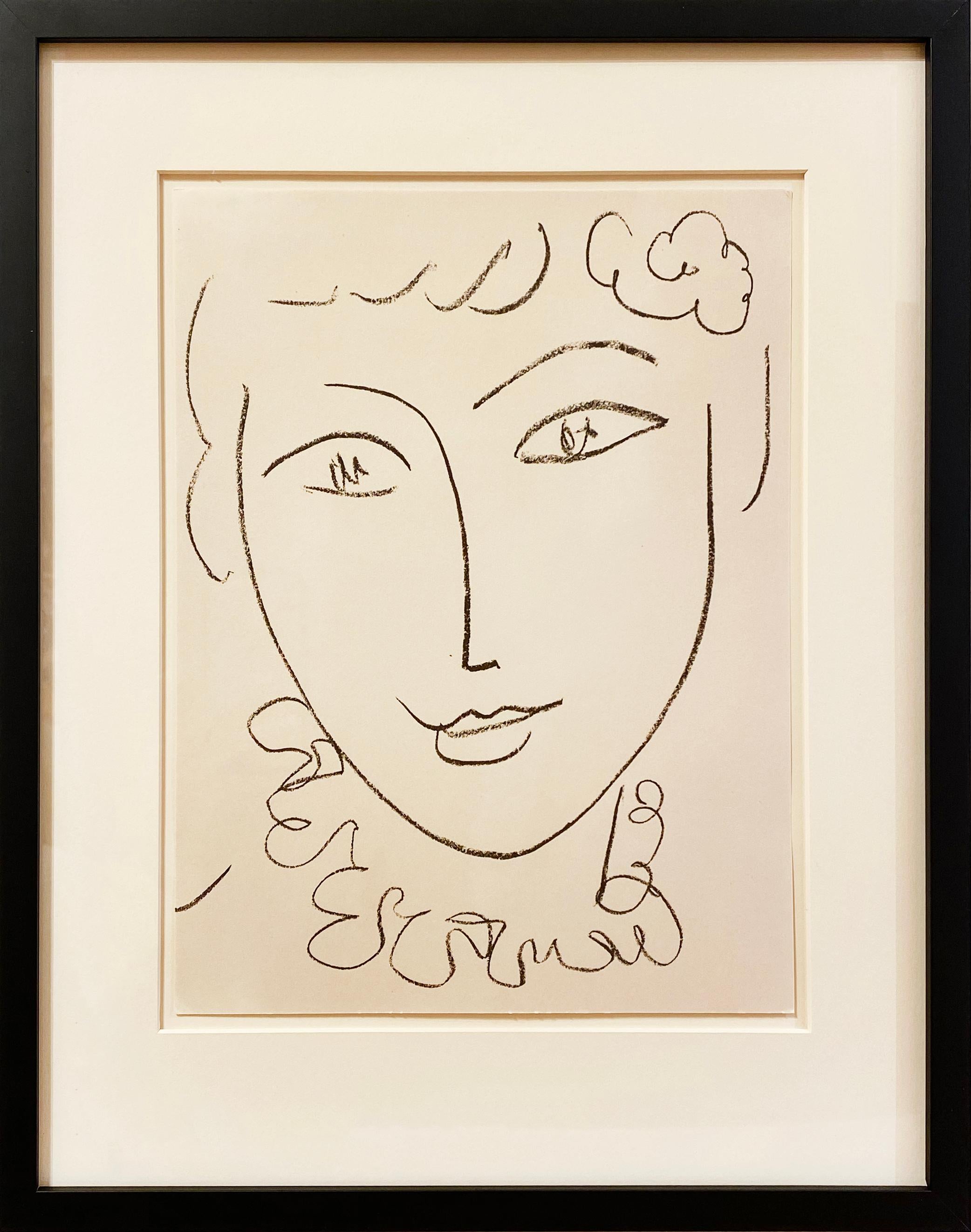 Henri Matisse Portrait Print - Tête de Femme (frontispiece from Portraits)