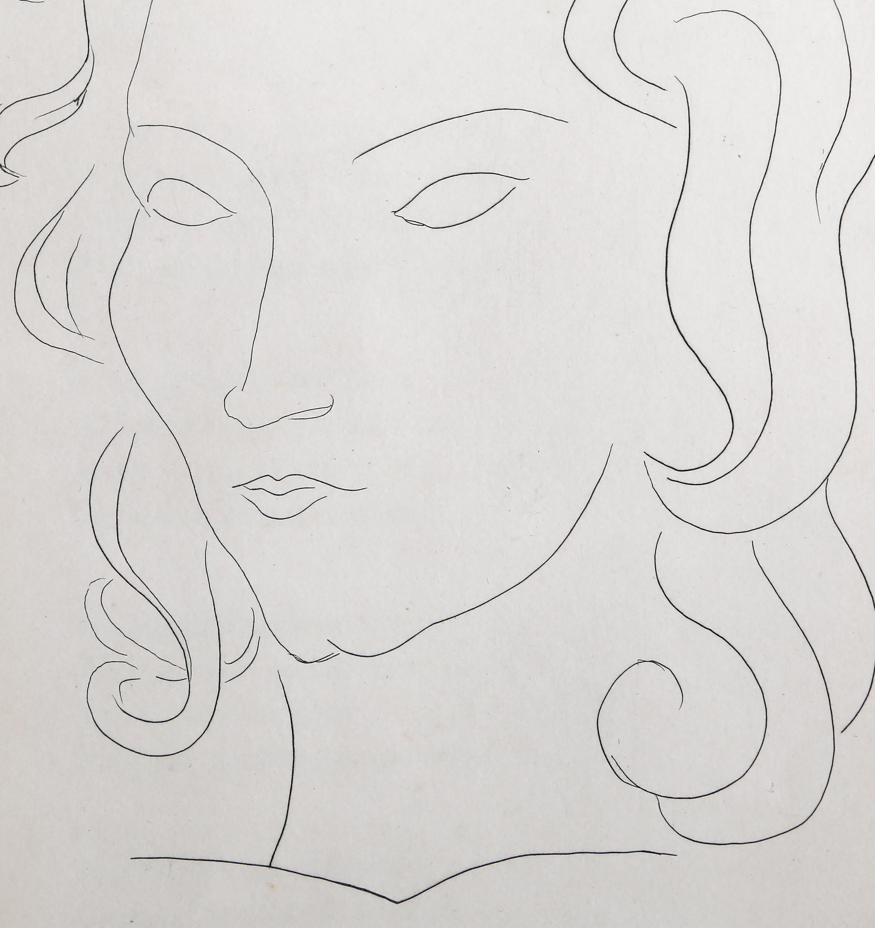 Tete (From Poesie), 1932 Modern Etching by Henri Matisse For Sale 1