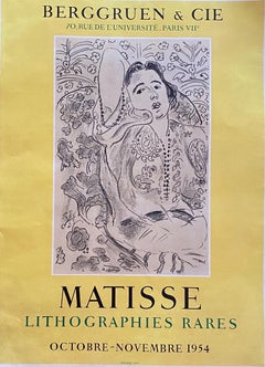 Vintage-Ausstellungsplakat von Matisse – Galerie Berggruen, 1954