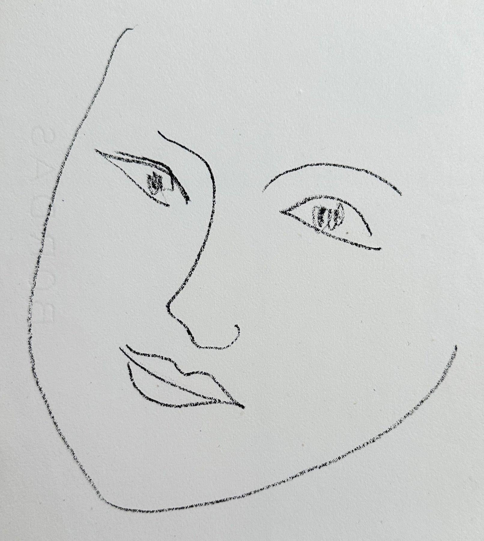Woman Face - Original Lithograph - Duthuit 25 - Print by Henri Matisse