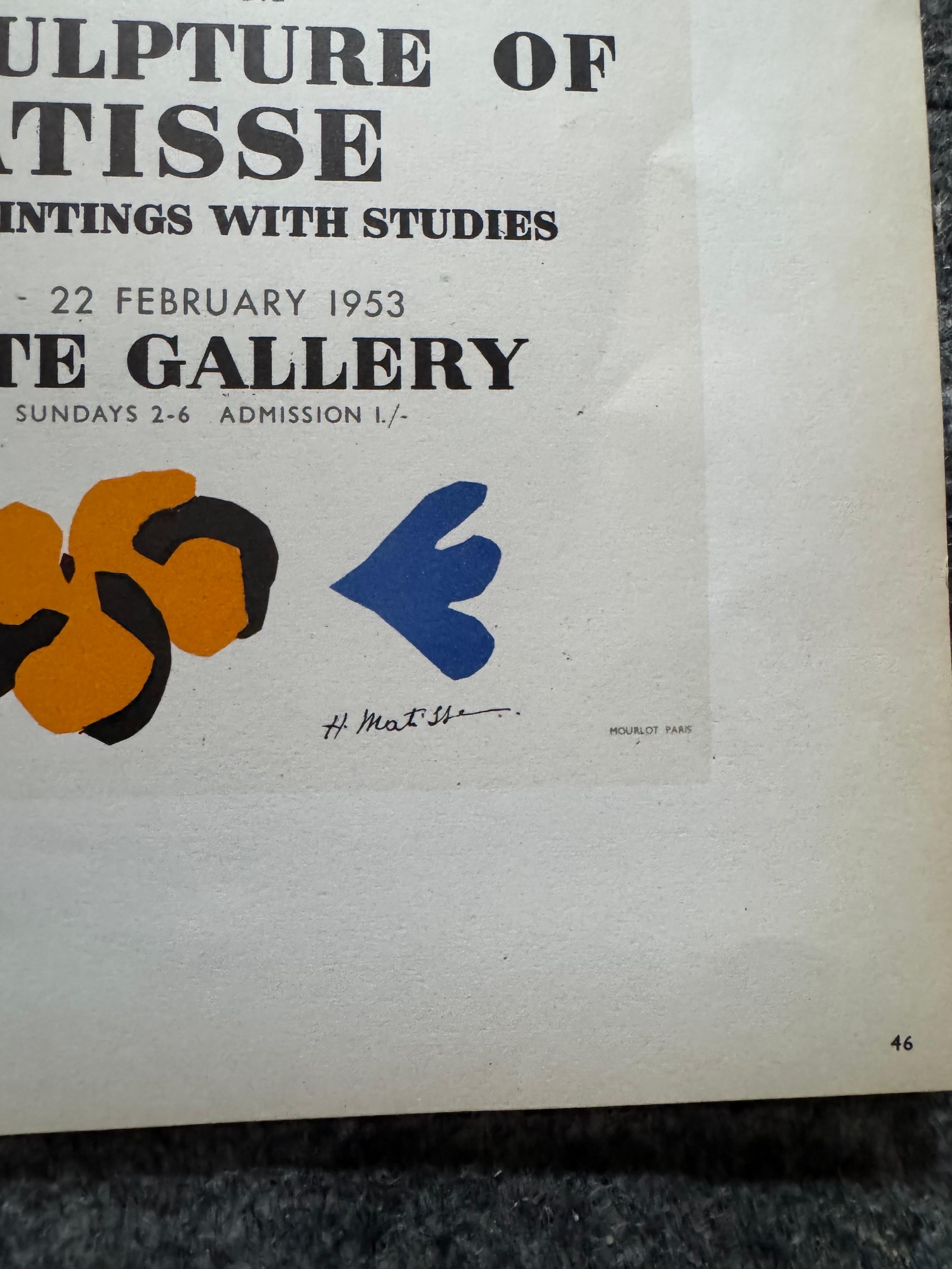HENRY - La scultura di Matisse, 1959 Litografia Stampata da Mourlot In condizioni buone in vendita a San Carlos, CA