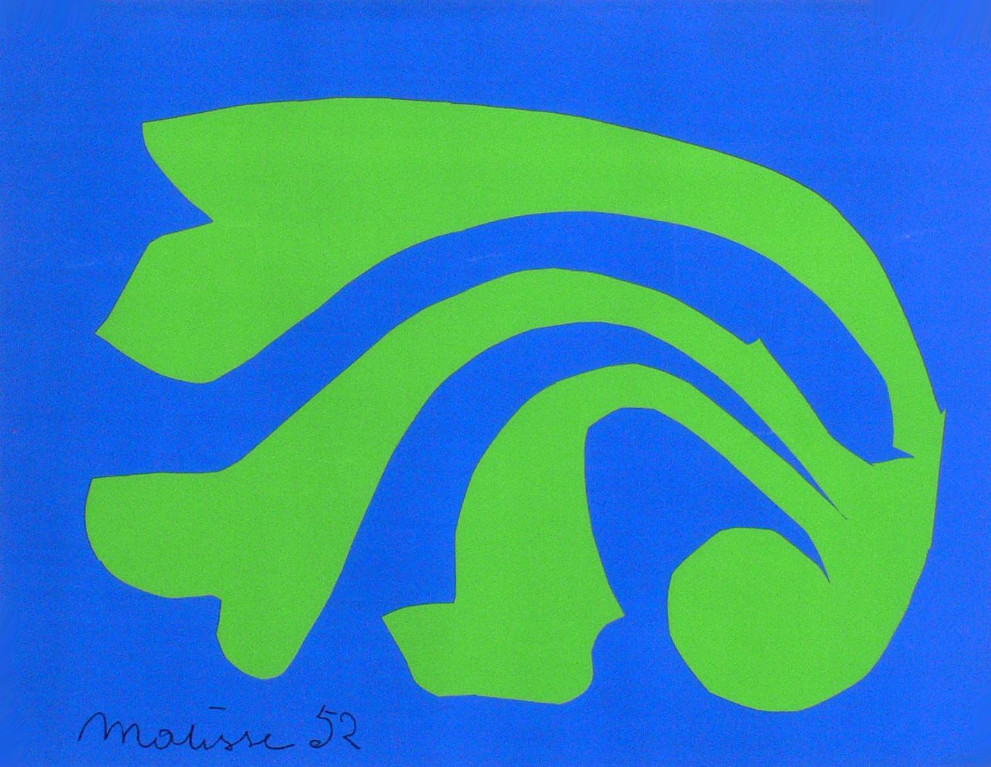 Litografía vibrante a gran escala, según Henri Matisse, francés, firmada dentro de la impresión 