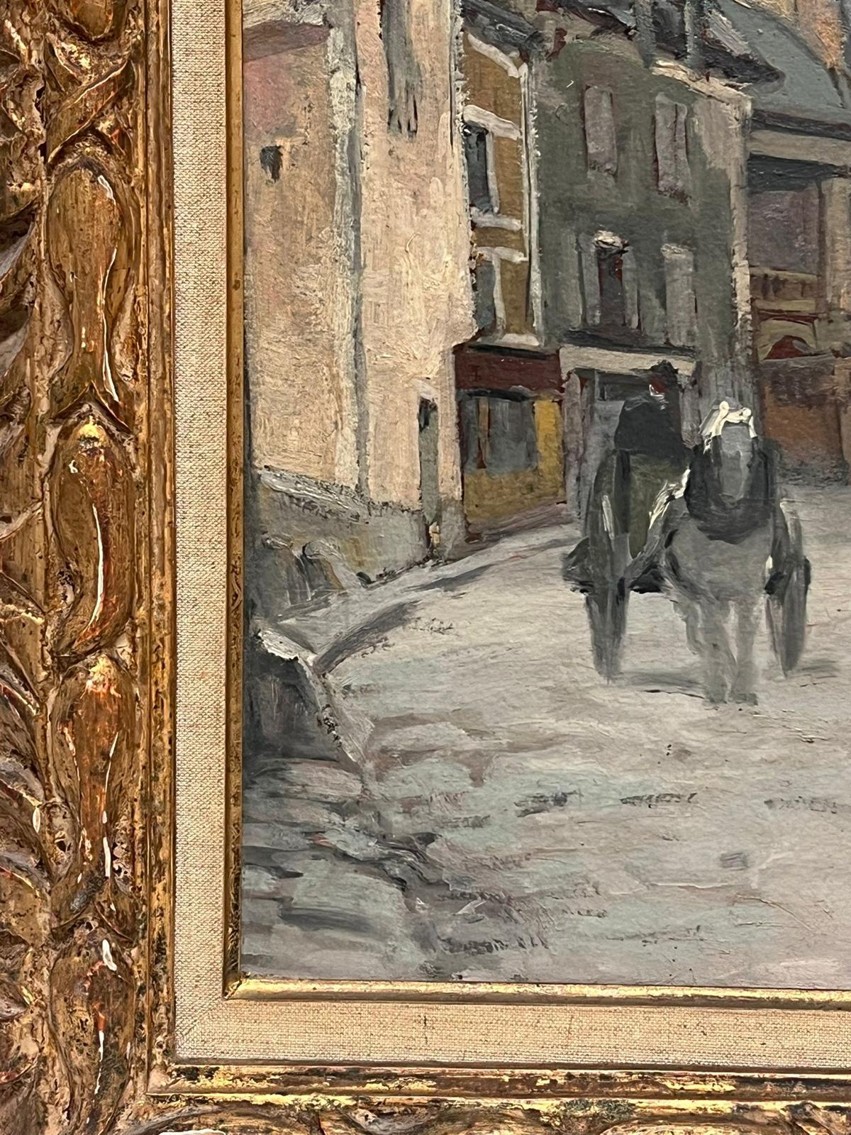Antique French Post Impressionist Signed Oil Old Provencal Village Street For Sale 3