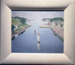 "Entrando nel porto di Douarnenez" (Entrer dans le port de Douarnenez)  - Bretagna-Francia Olio cm. 54 x 45 1930 ca