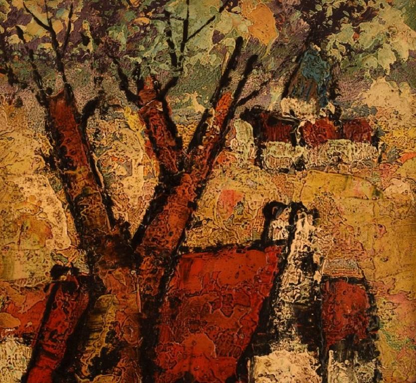 Henri Maurice D'ANTY (1910-1998). Öl auf Leinwand. Expressionistische Landschaft. (Französisch) im Angebot